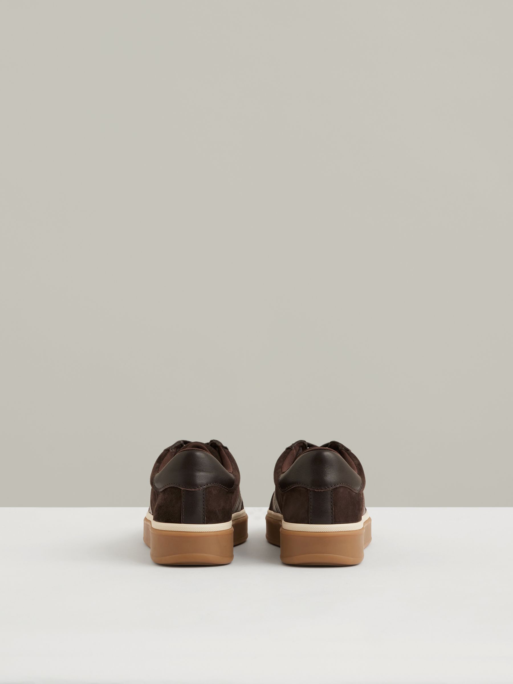 Suede Low-Top Trainers in Chocolate - Image 4 of 5