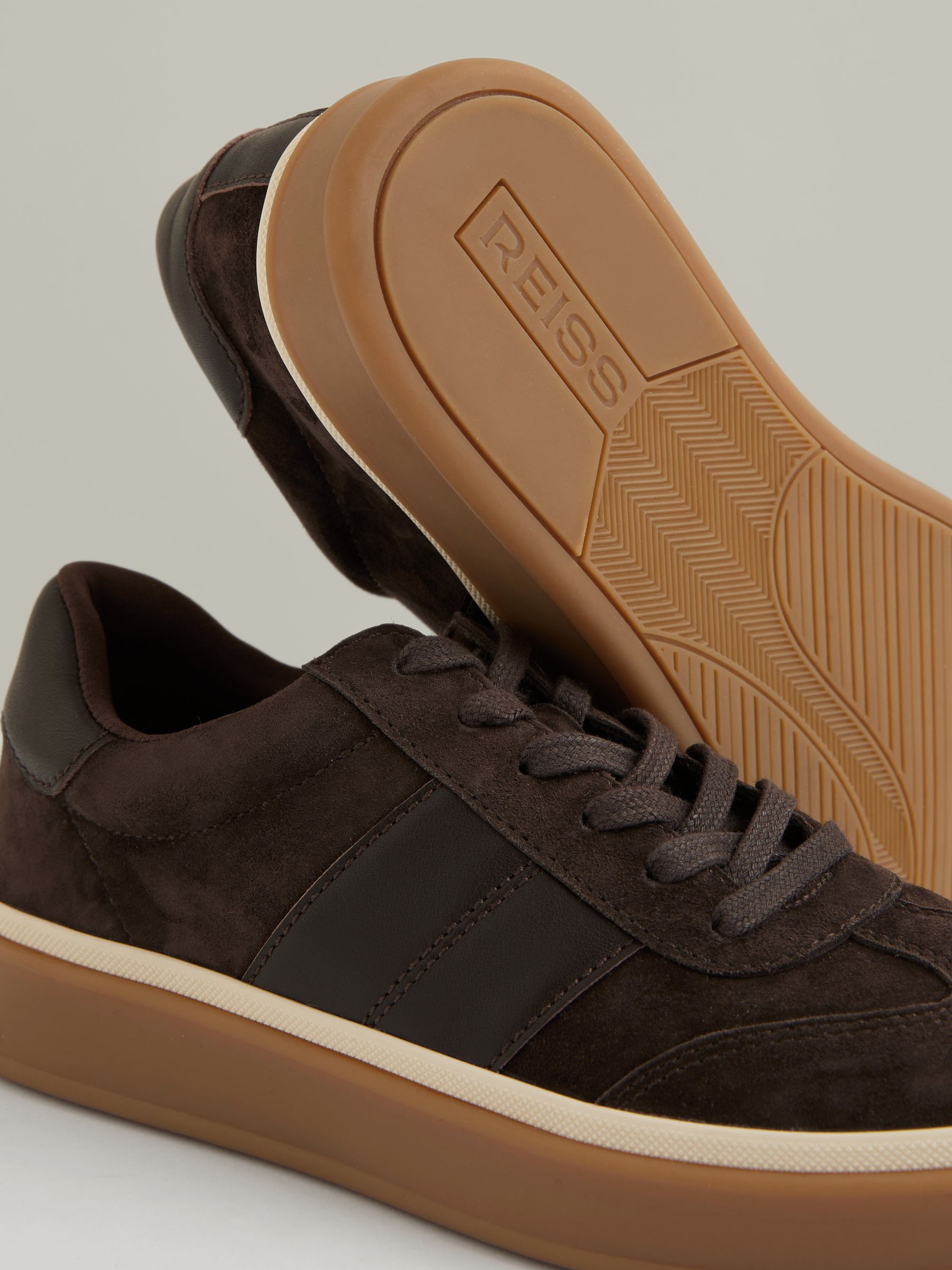 Suede Low-Top Trainers in Chocolate - Image 5 of 5