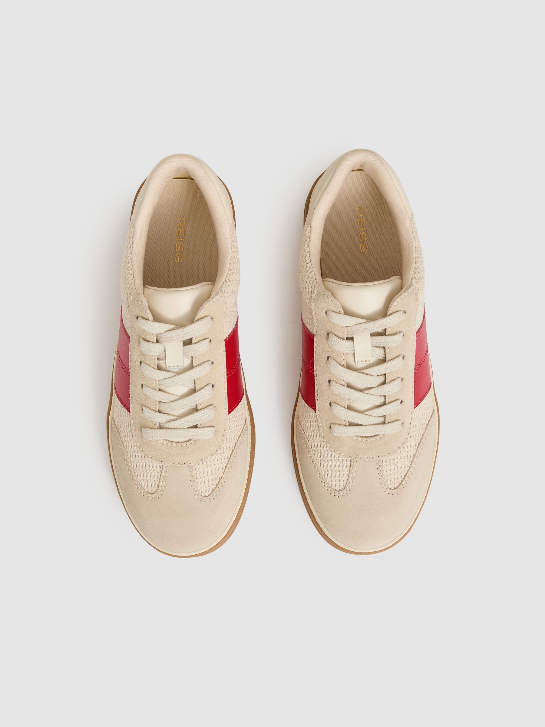 Woven Low-Top Trainers in Neutral - image 3