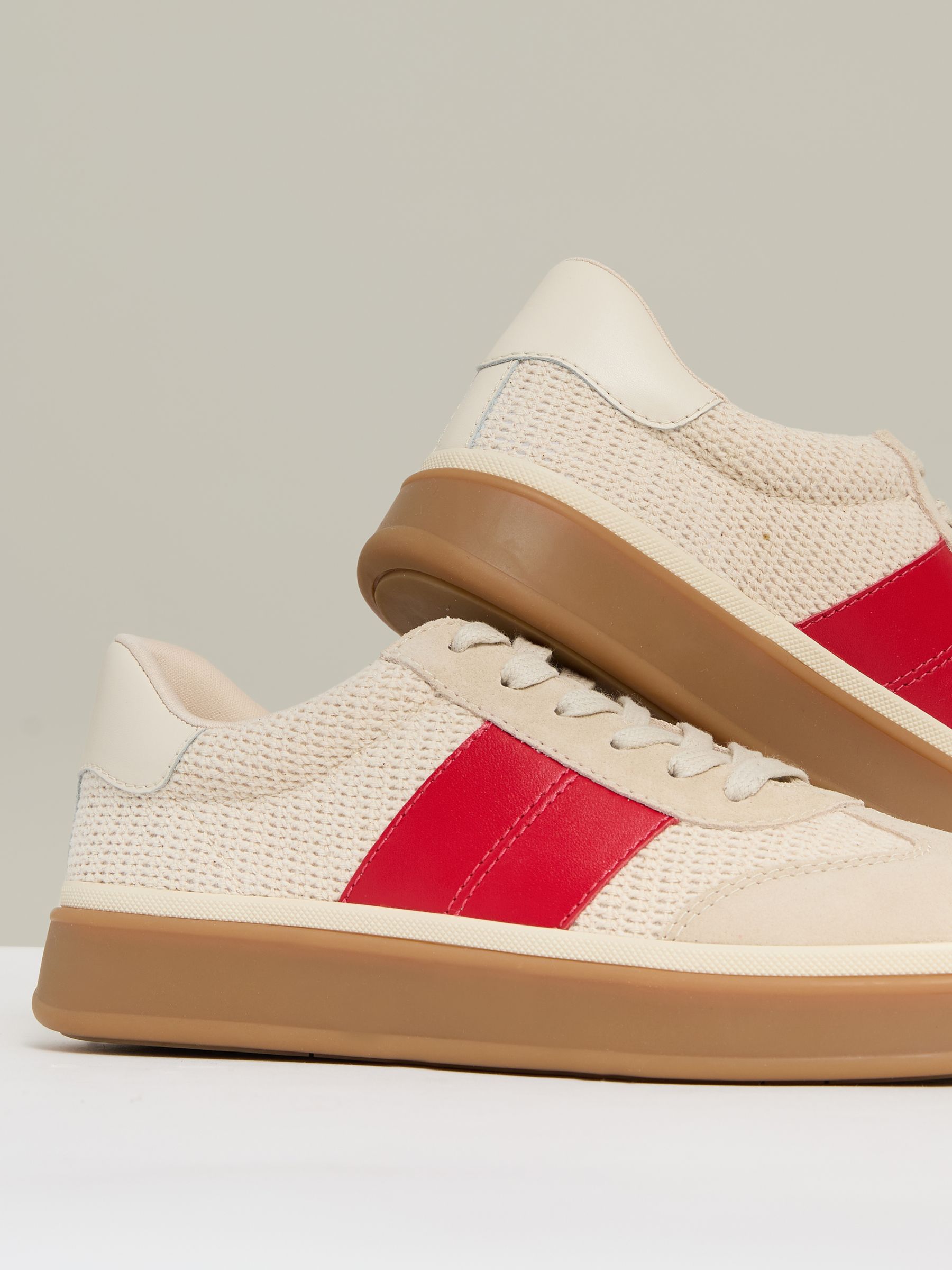 Woven Low-Top Trainers in Neutral - image 2
