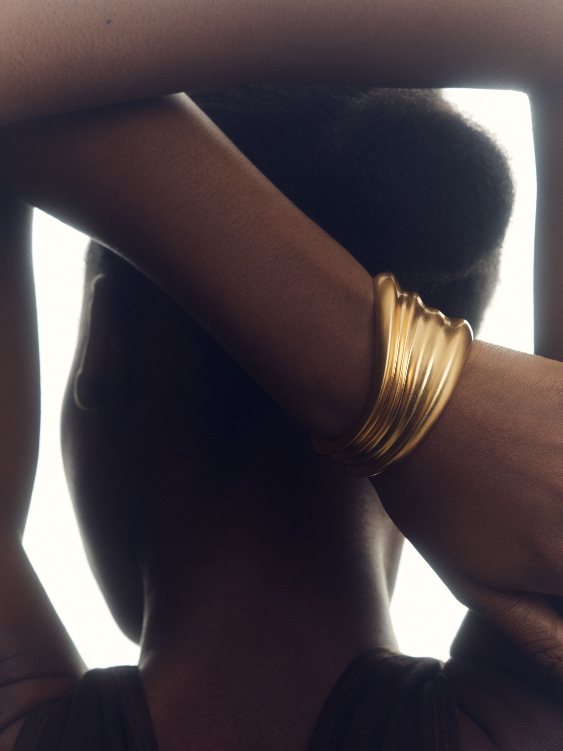 Fluid Sculpted Cuff in Gold Tone - Image 2 of 3
