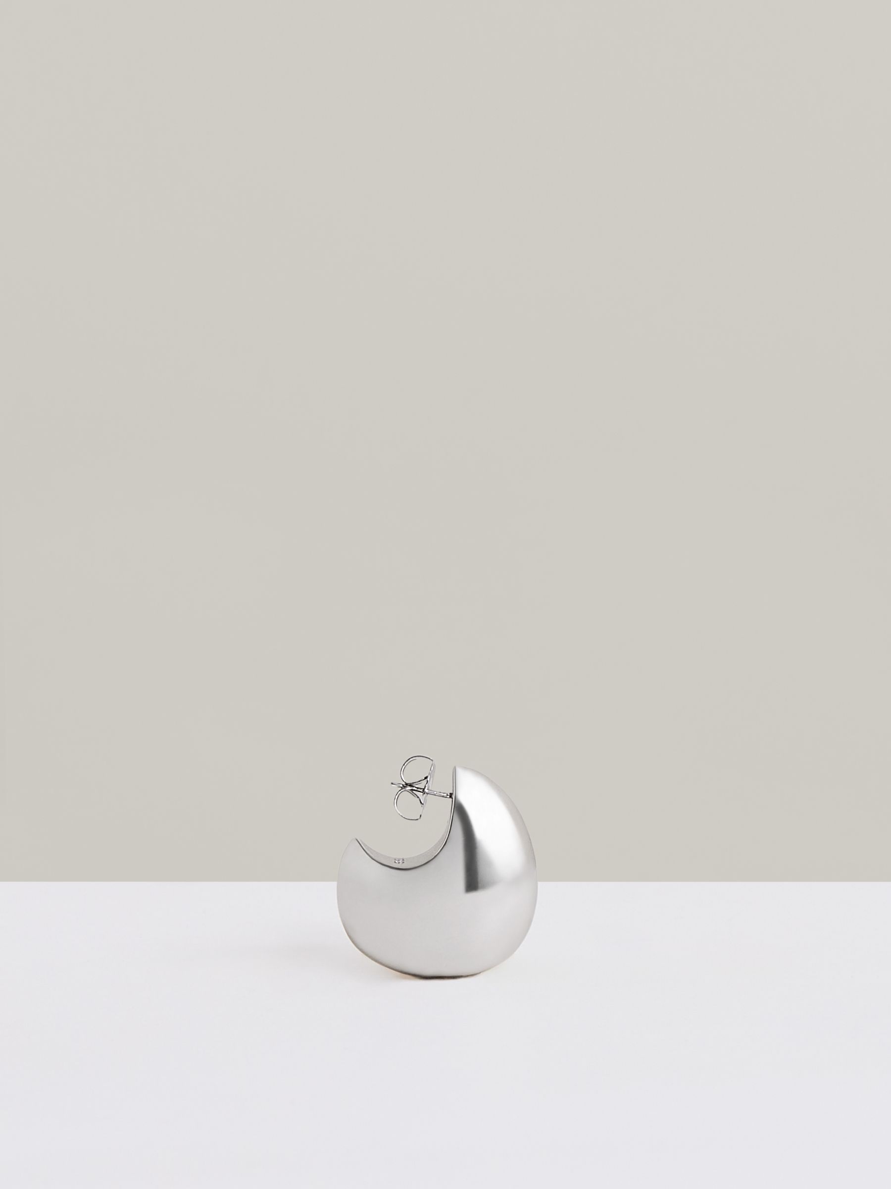 Curve Scoop Earrings in Silver Tone - Image 4 of 4