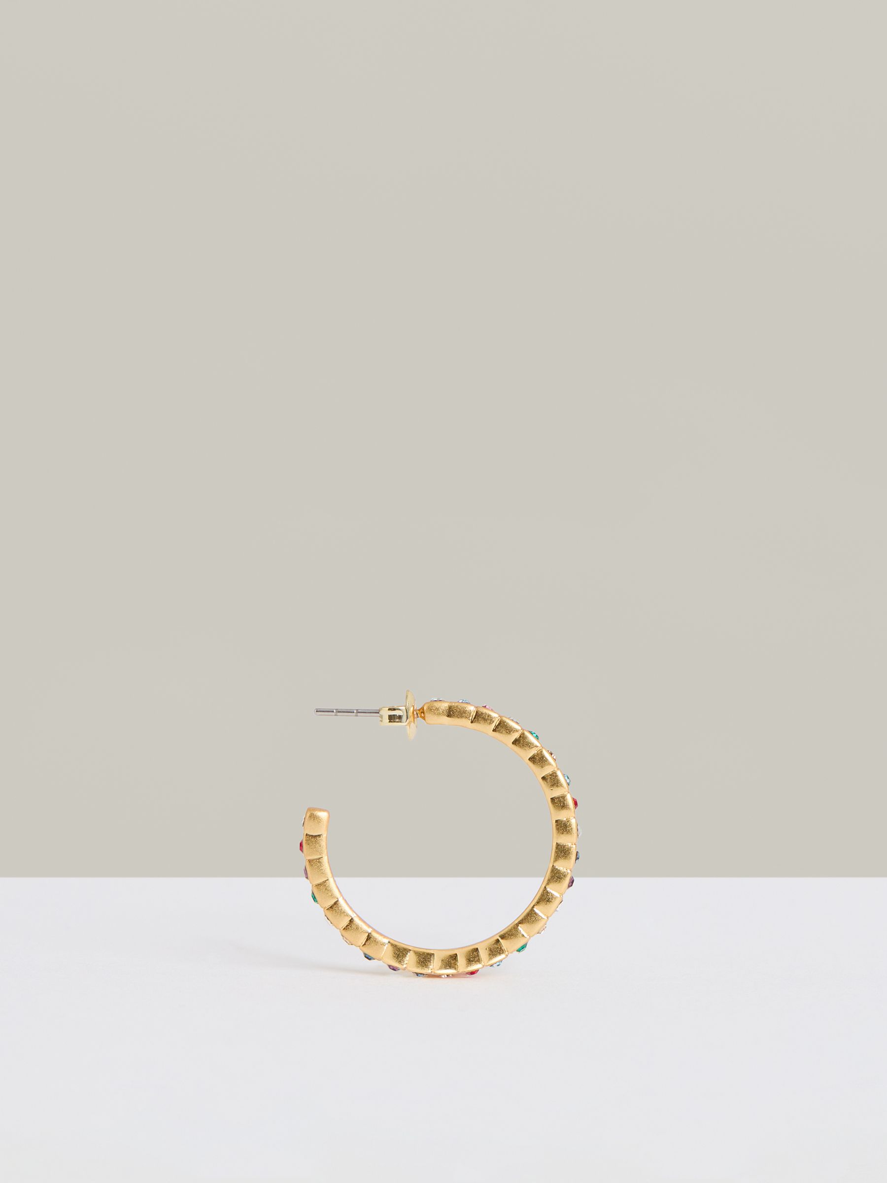 Crystal Hoop Earrings in Gold Tone - Image 4 of 4