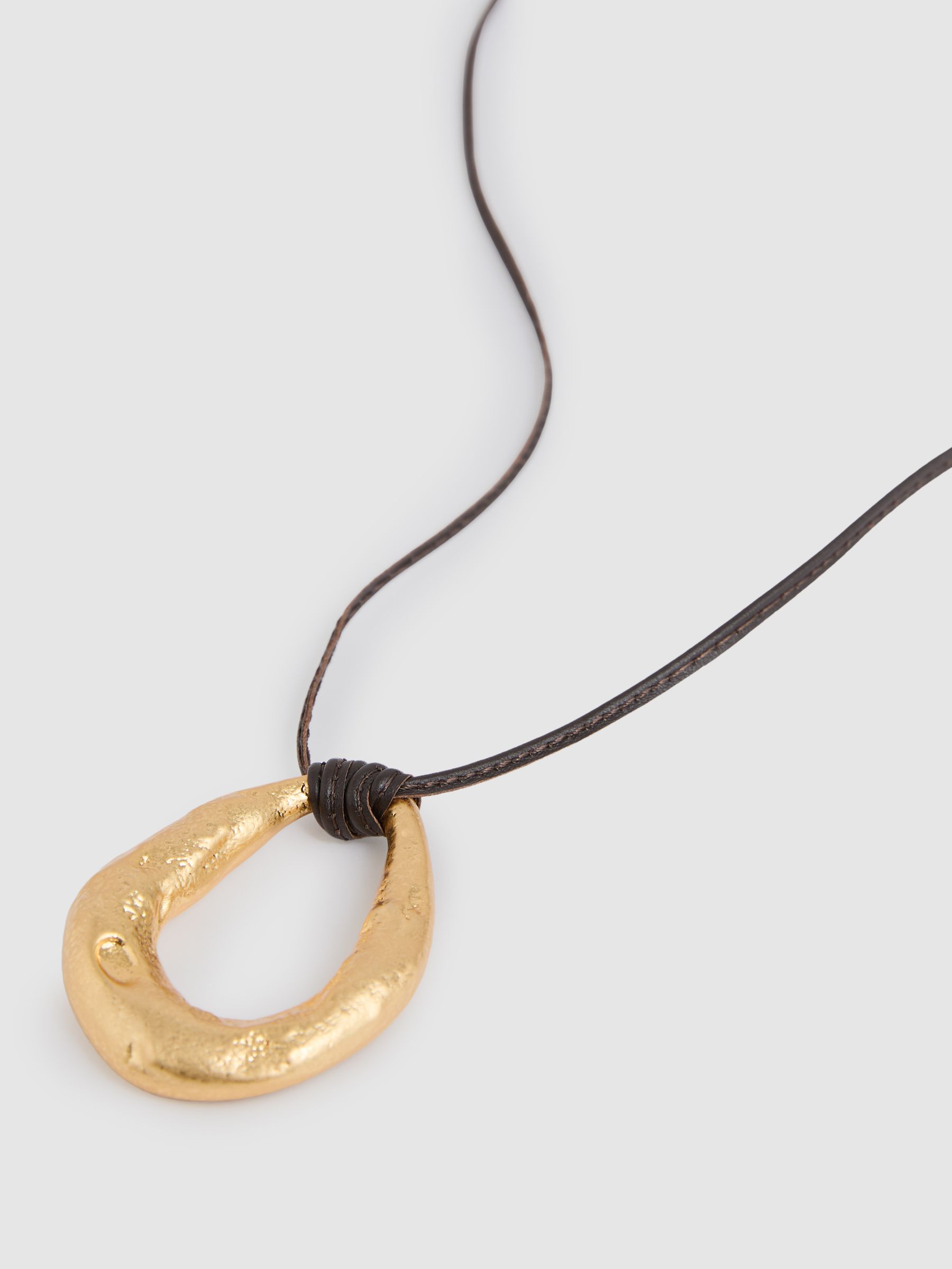 Molten Link Pendant Necklace in Gold Tone - Image 4 of 5