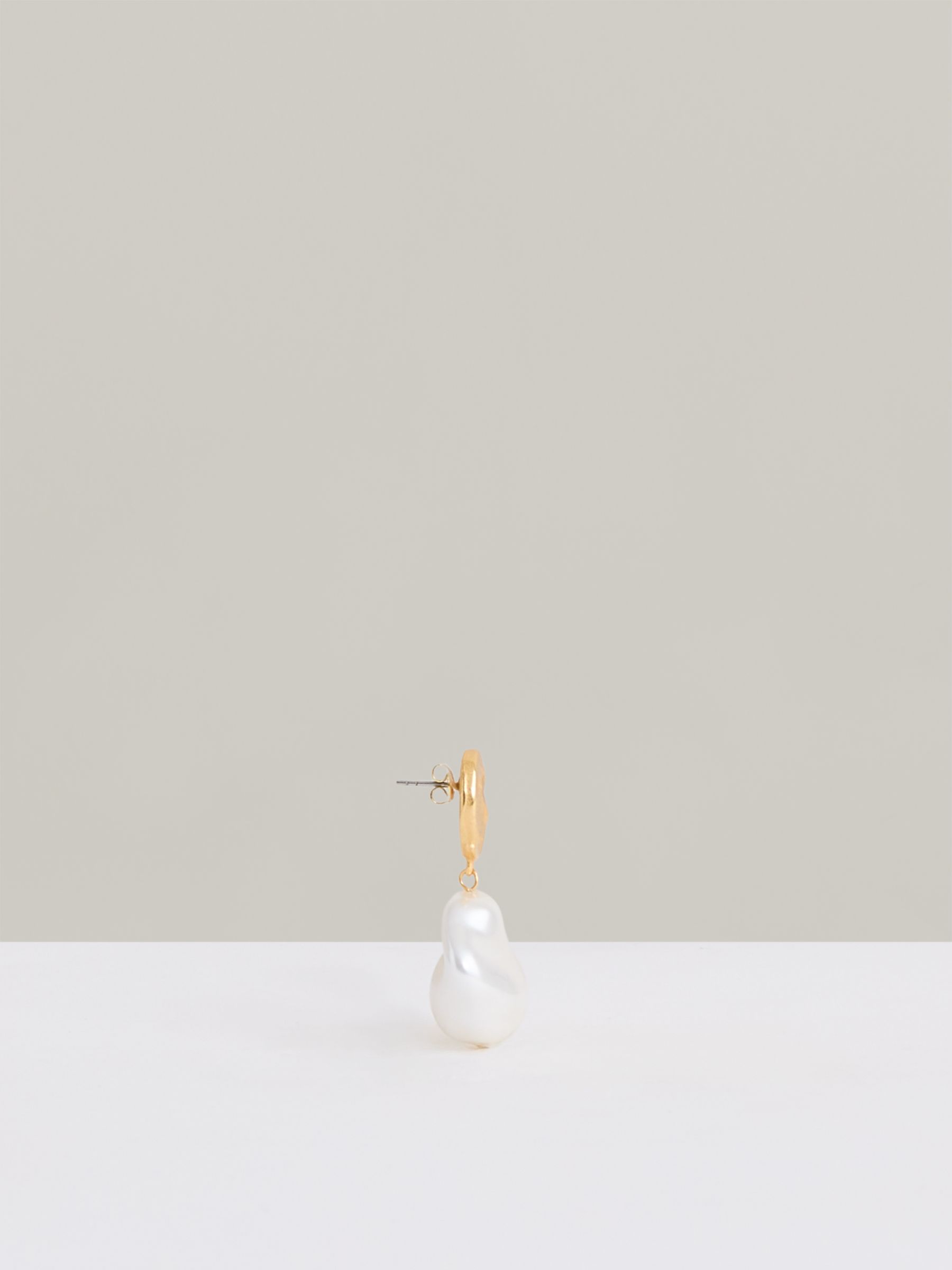 Molten Faux-Pearl Drop Earrings in Gold Tone - Image 4 of 4
