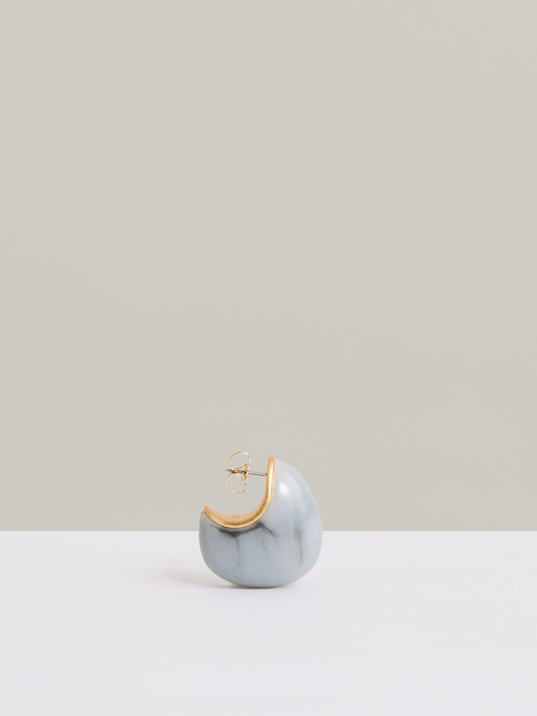 Curve Marble Scoop Earrings in Gold Tone - Image 4 of 4