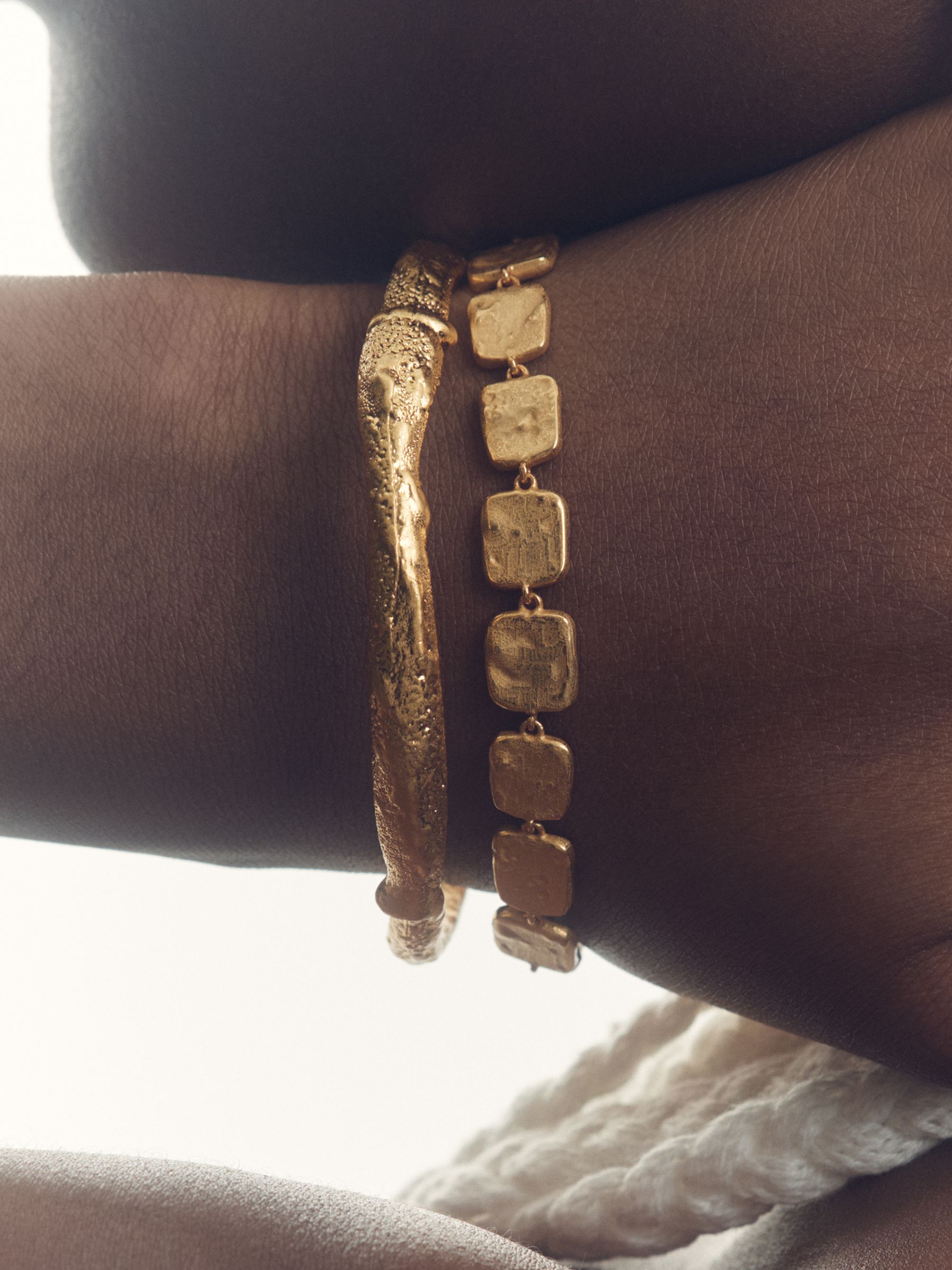 Molten Curve Bangle in Gold Tone - Image 2 of 3