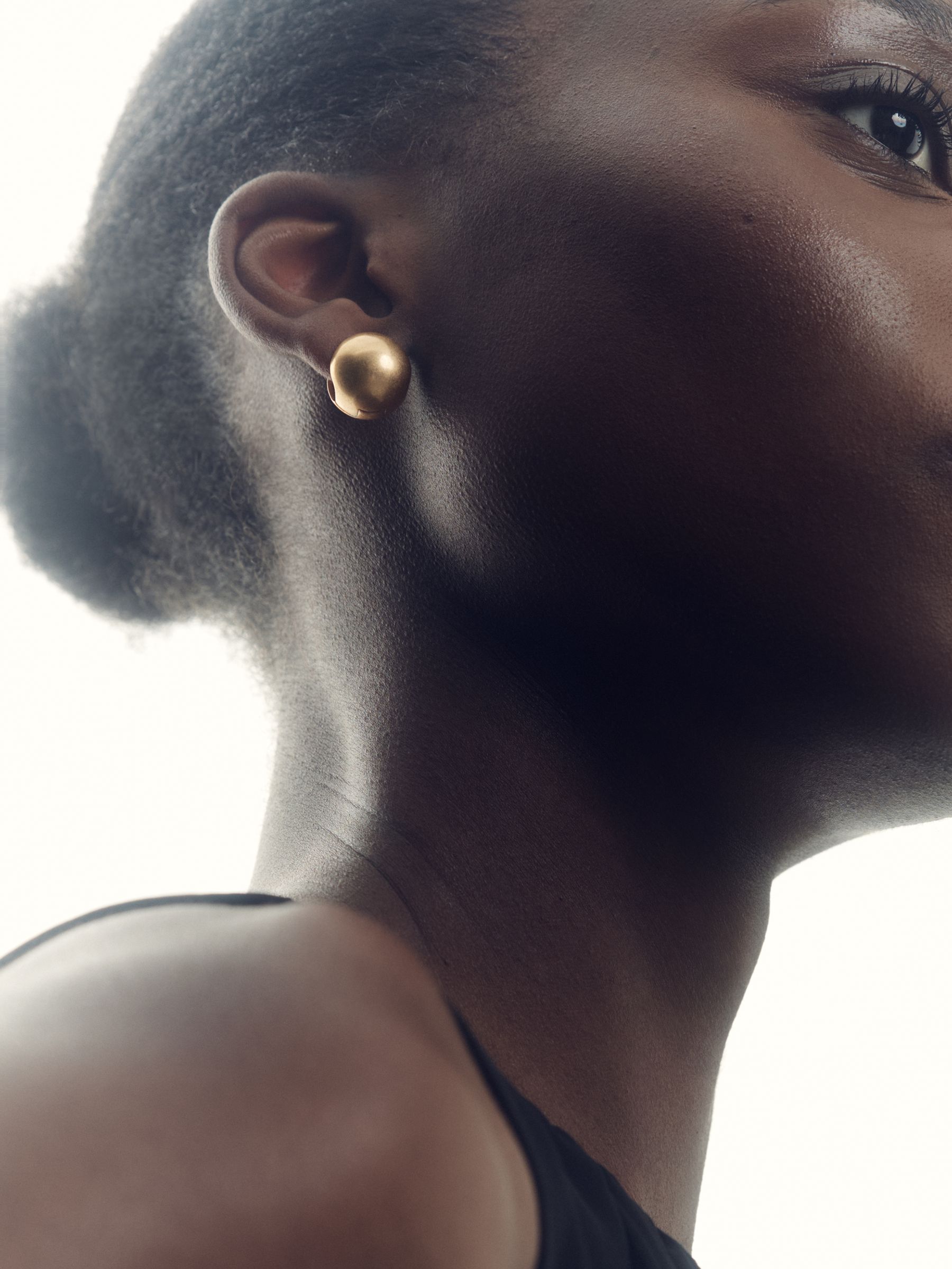 Polished Ball Huggie Earrings in Gold - Image 2 of 4