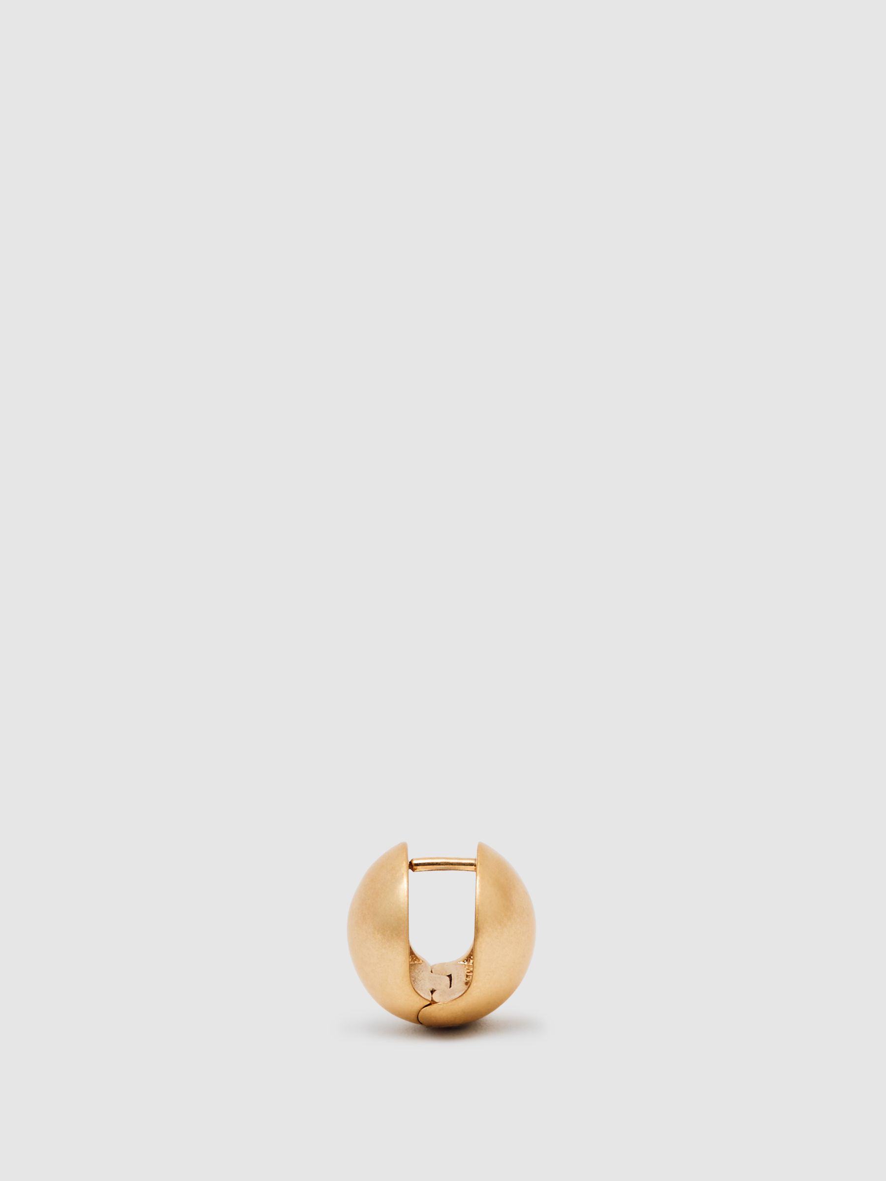 Polished Ball Huggie Earrings in Gold Tone - image 4