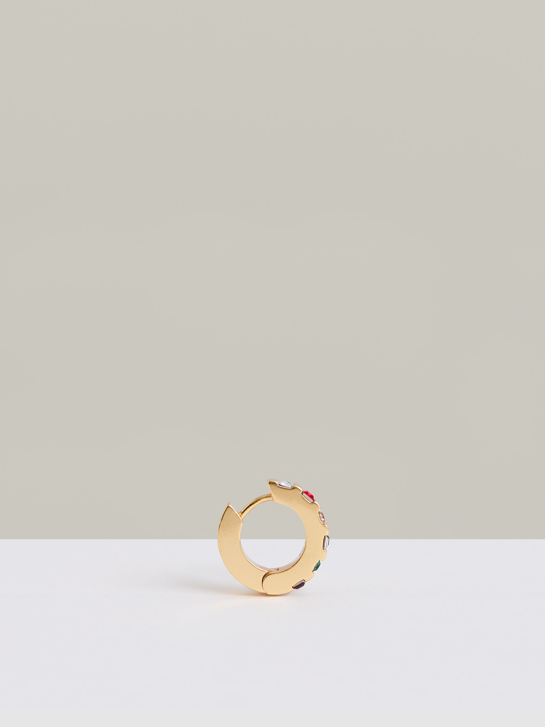Crystal Huggie Earrings in Gold Tone - Image 4 of 4