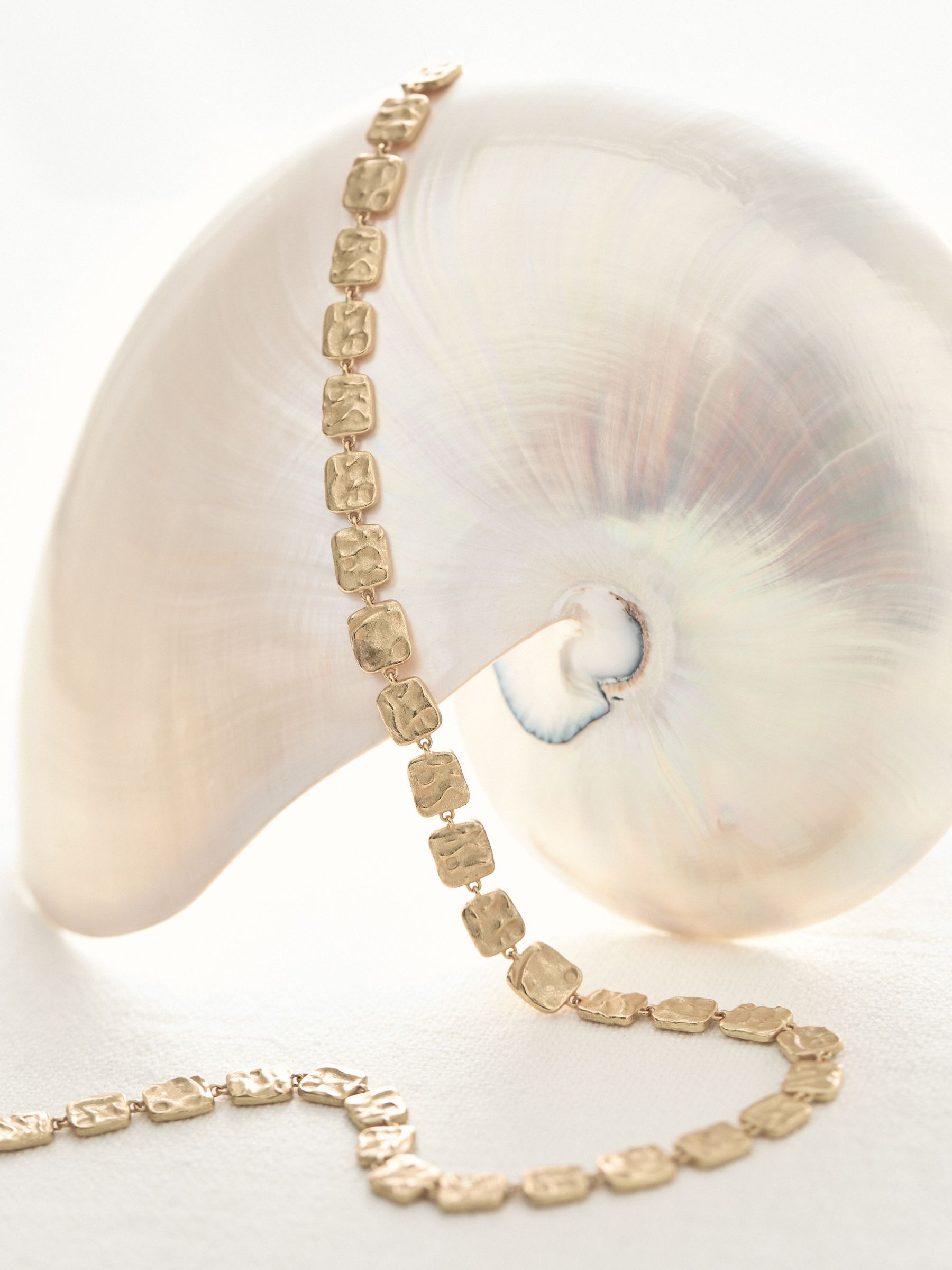 Molten Square Necklace in Gold Tone - image 4