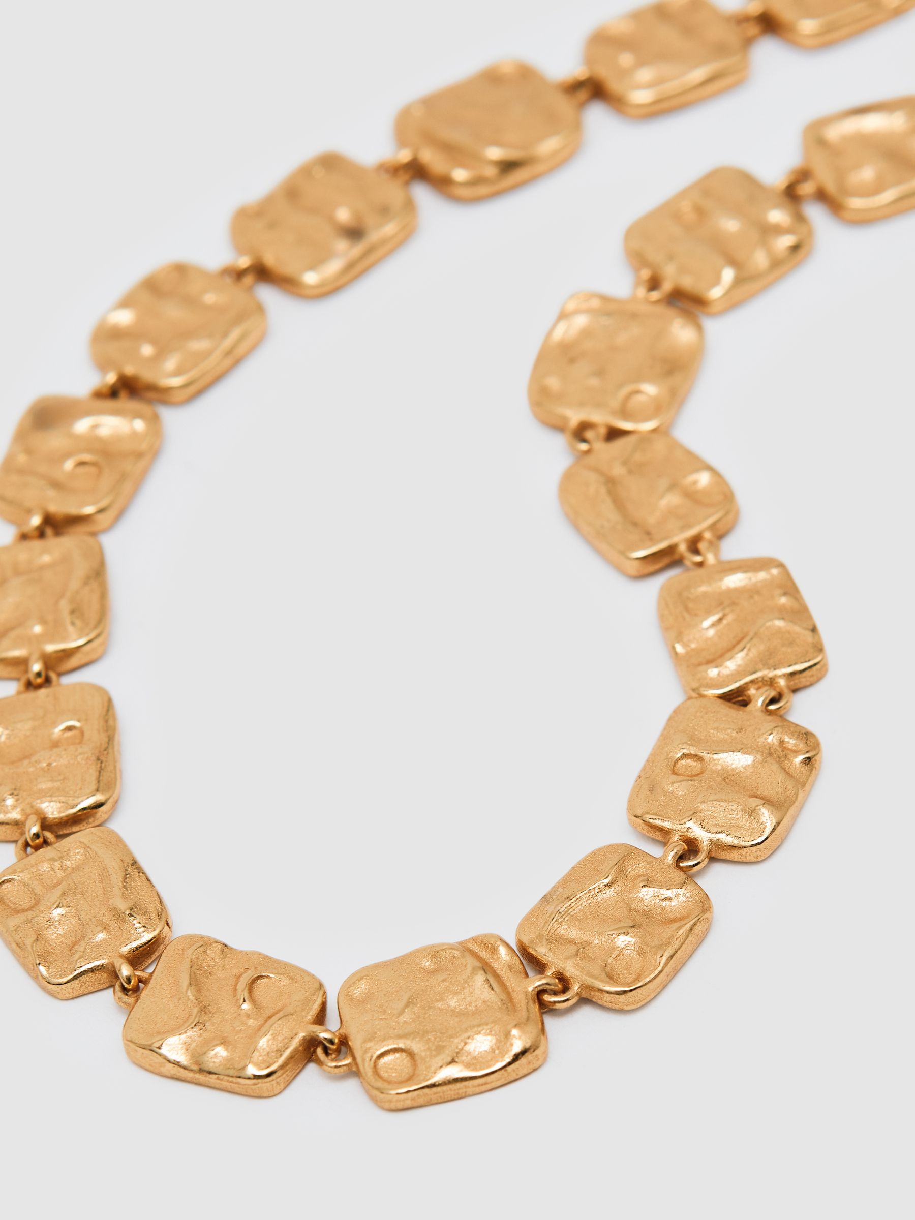 Molten Square Necklace in Gold Tone - image 3