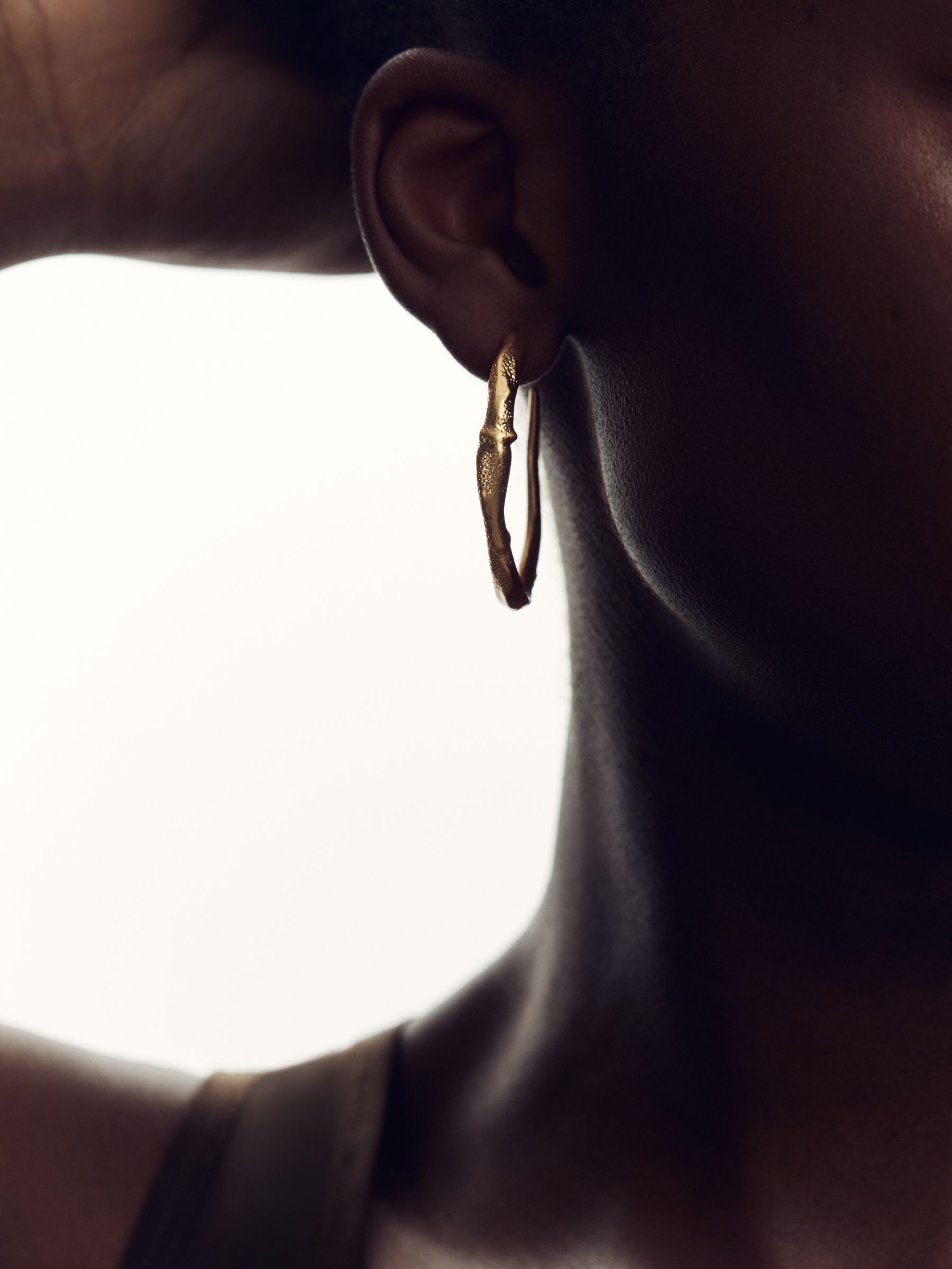 Molten Hoop Earrings in Gold Tone - Image 2 of 4