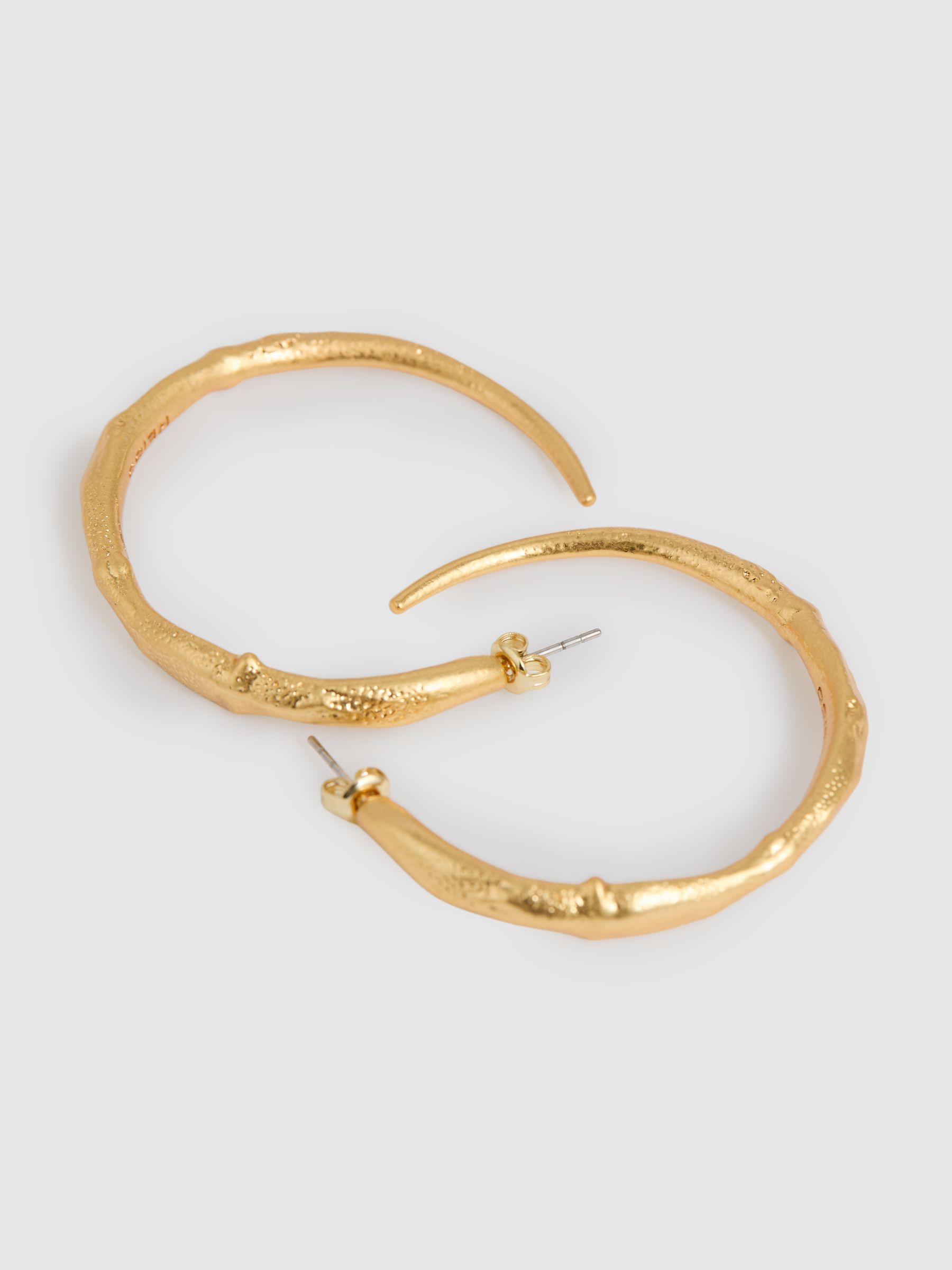 Molten Hoop Earrings in Gold Tone - image 3