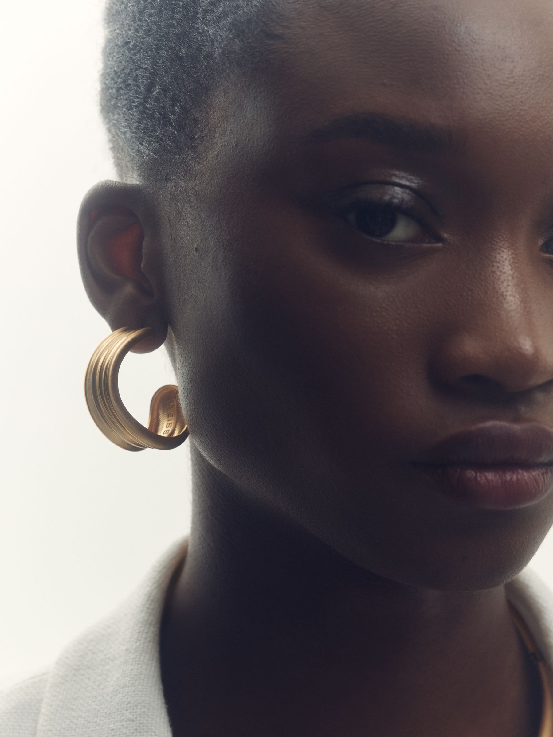 Fluid Hoop Earrings in Gold Tone - Image 2 of 4