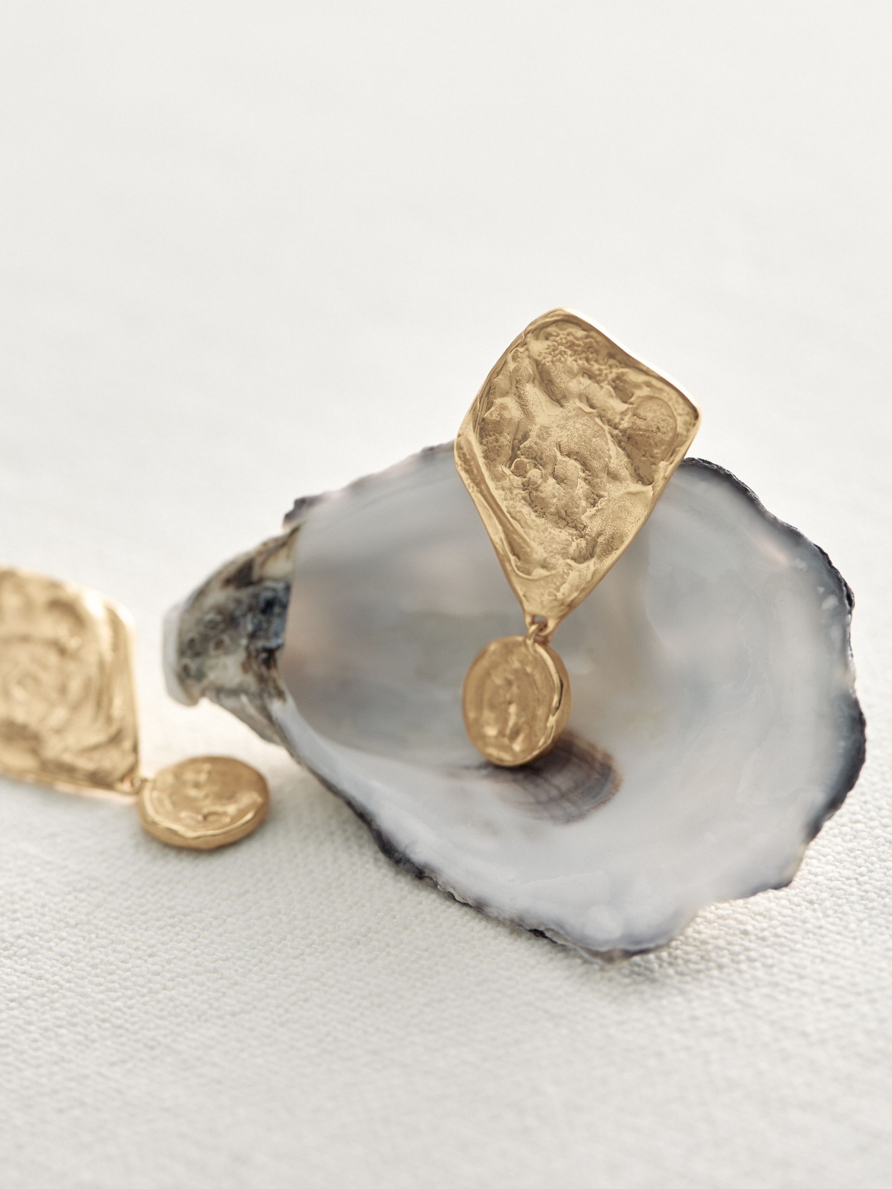 Molten Large Drop Earrings in Gold Tone - Image 5 of 5