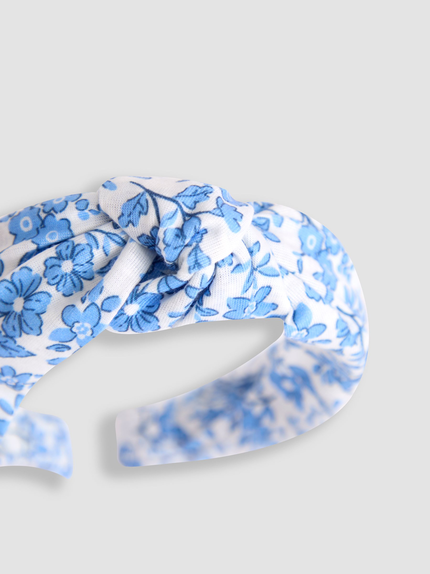 Blue Floral Print Knot Headband - Image 4 of 4