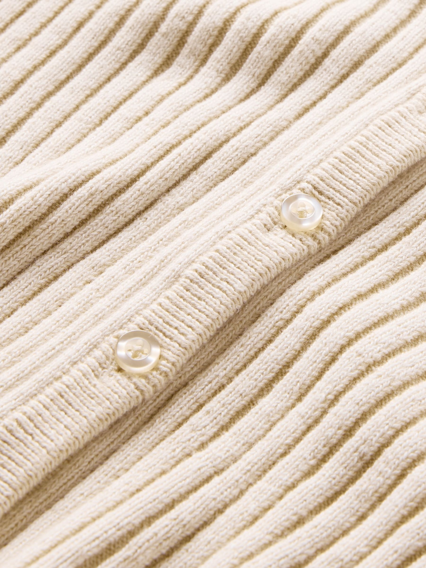 Beige Cropped Plaited Rib Cardigan - Image 5 of 5