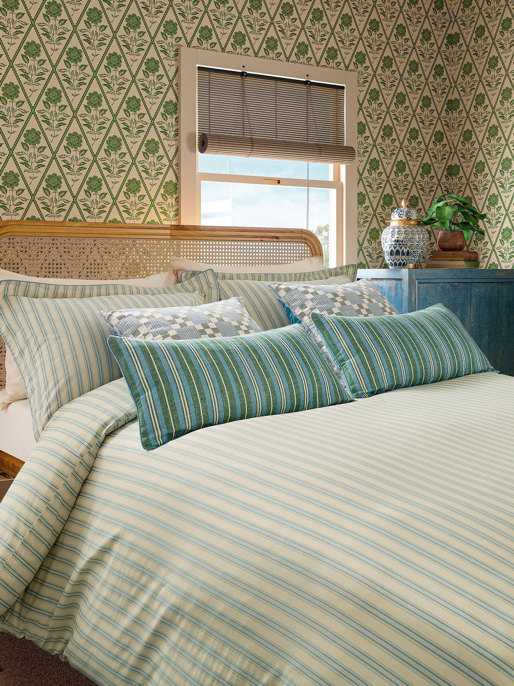 Blue Ticking Stripe Duvet Cover and Pillowcase Set - Image 2 of 5
