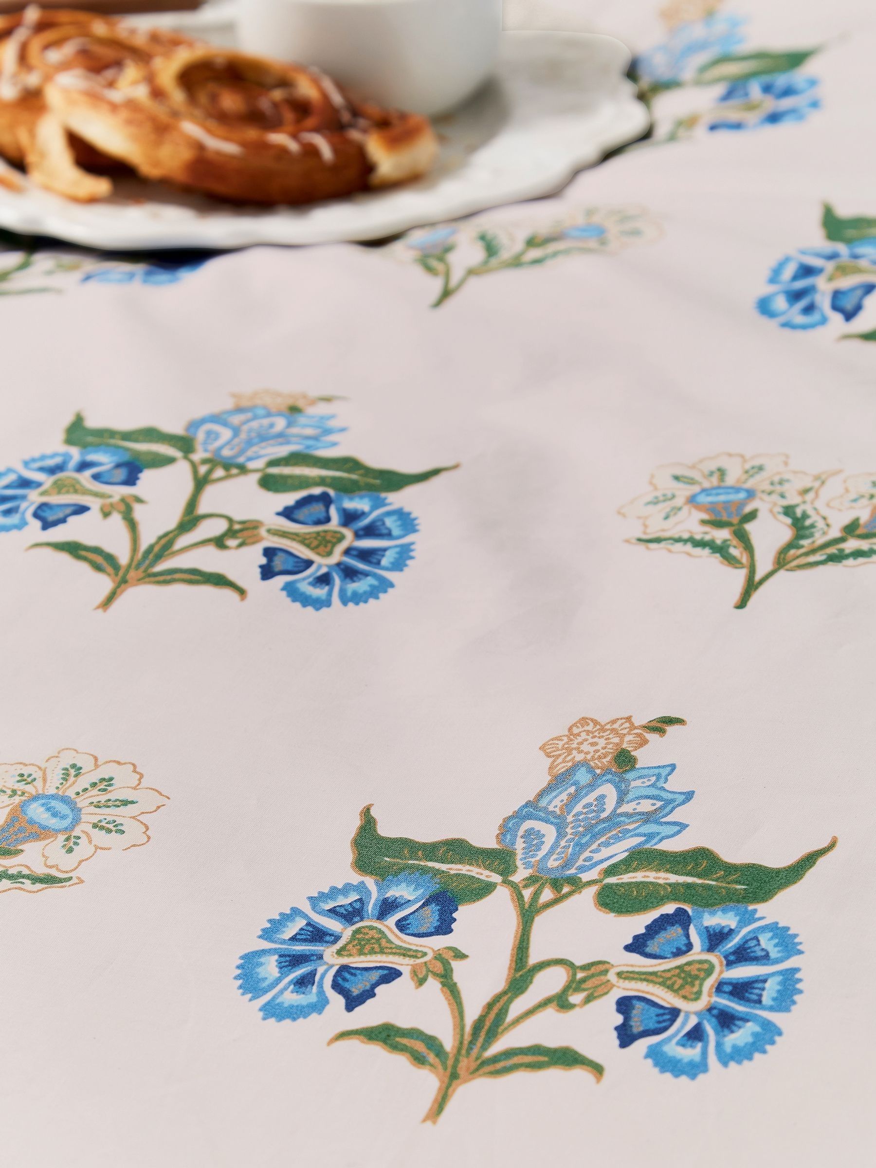 Blue Chintz Floral Duvet Cover and 100% Cotton Pillowcase Set - Image 4 of 6