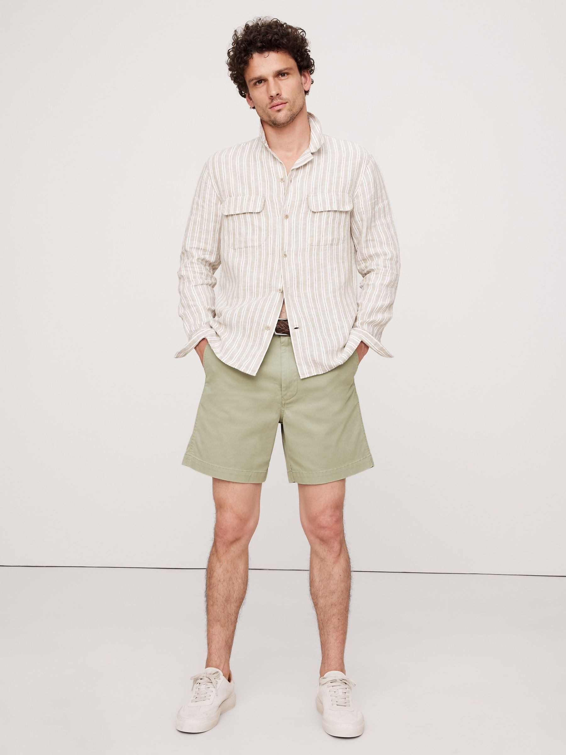 Banana Republic Sage Green Authentic Chino Shorts - Image 1 of 1