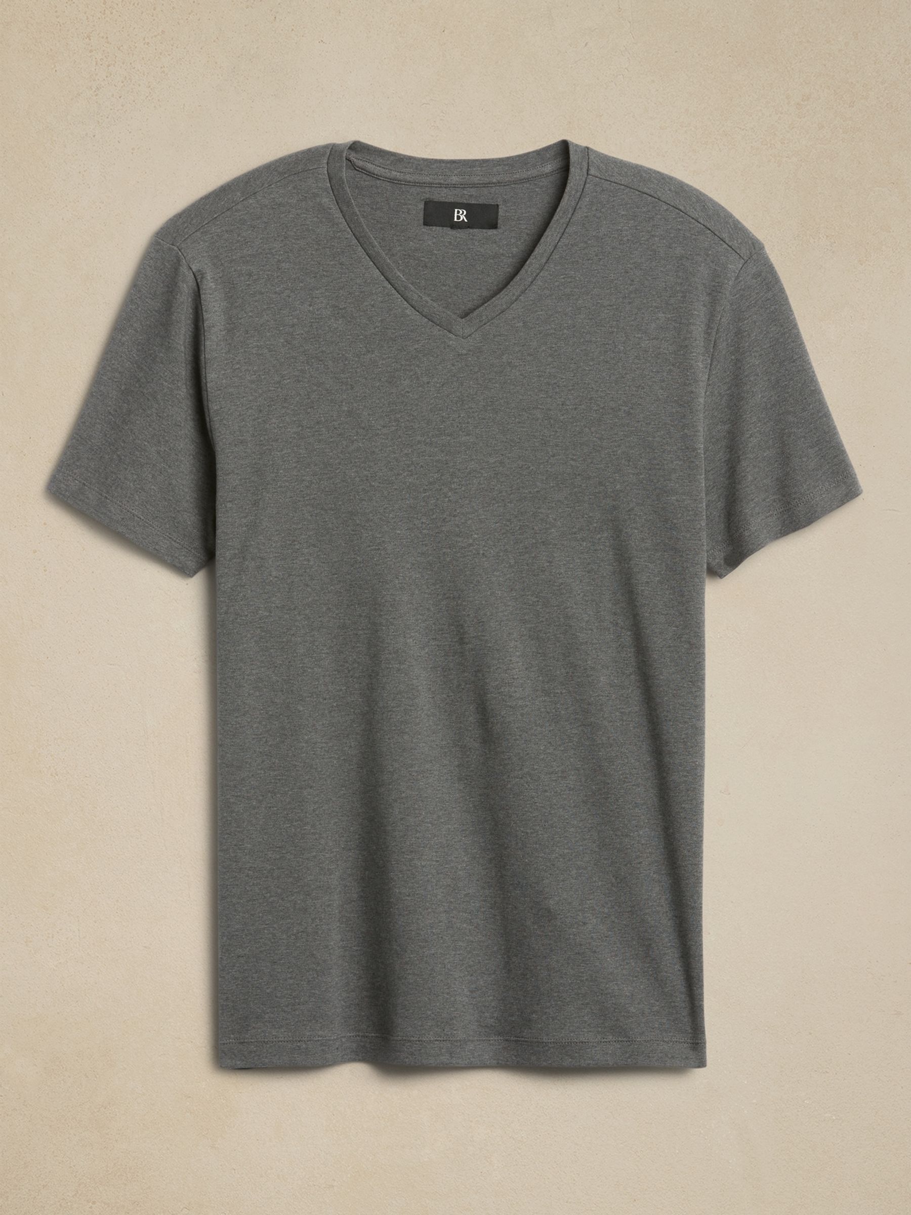 Banana Republic Grey Luxury-Touch V Neck T-Shirt - Image 3 of 3