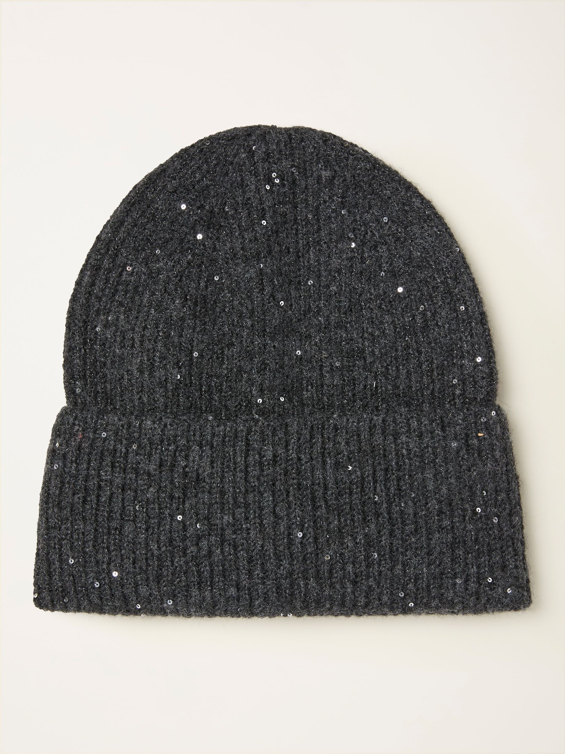 Charcoal Grey Sequin Beanie - Image 1 of 2