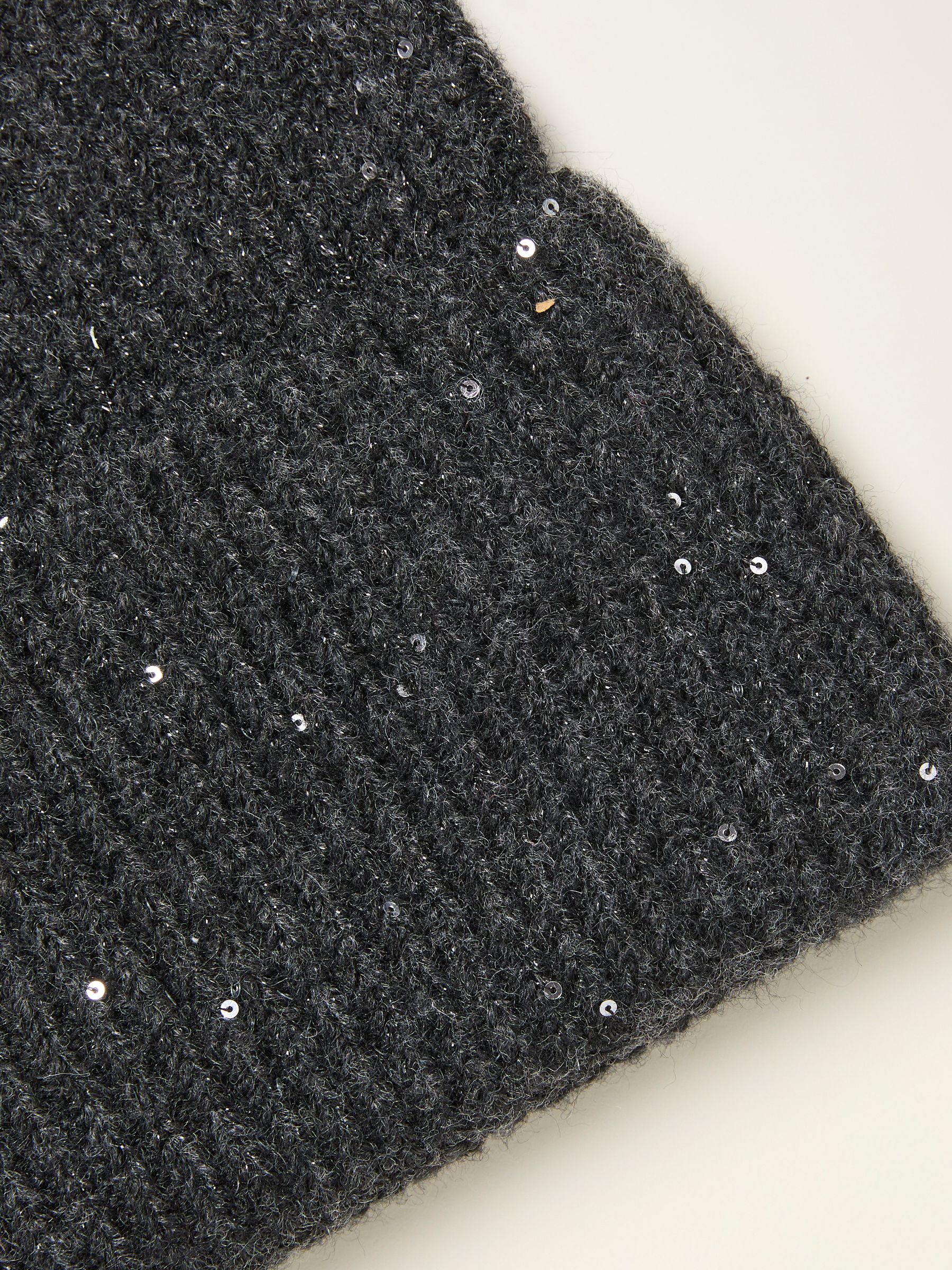 Charcoal Grey Sequin Beanie - Image 2 of 2