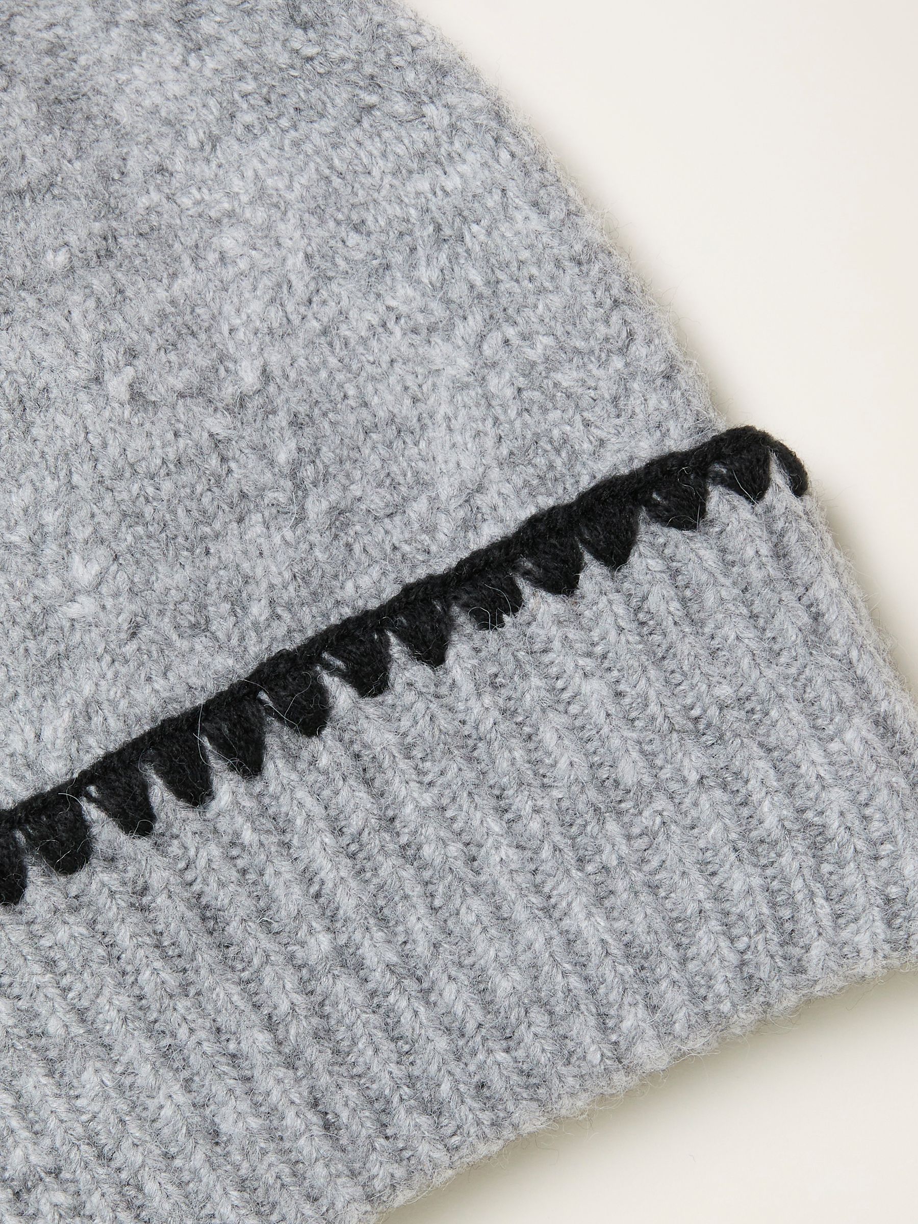 Grey Whipstitch Beanie - Image 2 of 2 Grey Whipstitch Beanie - Image 2 of 2