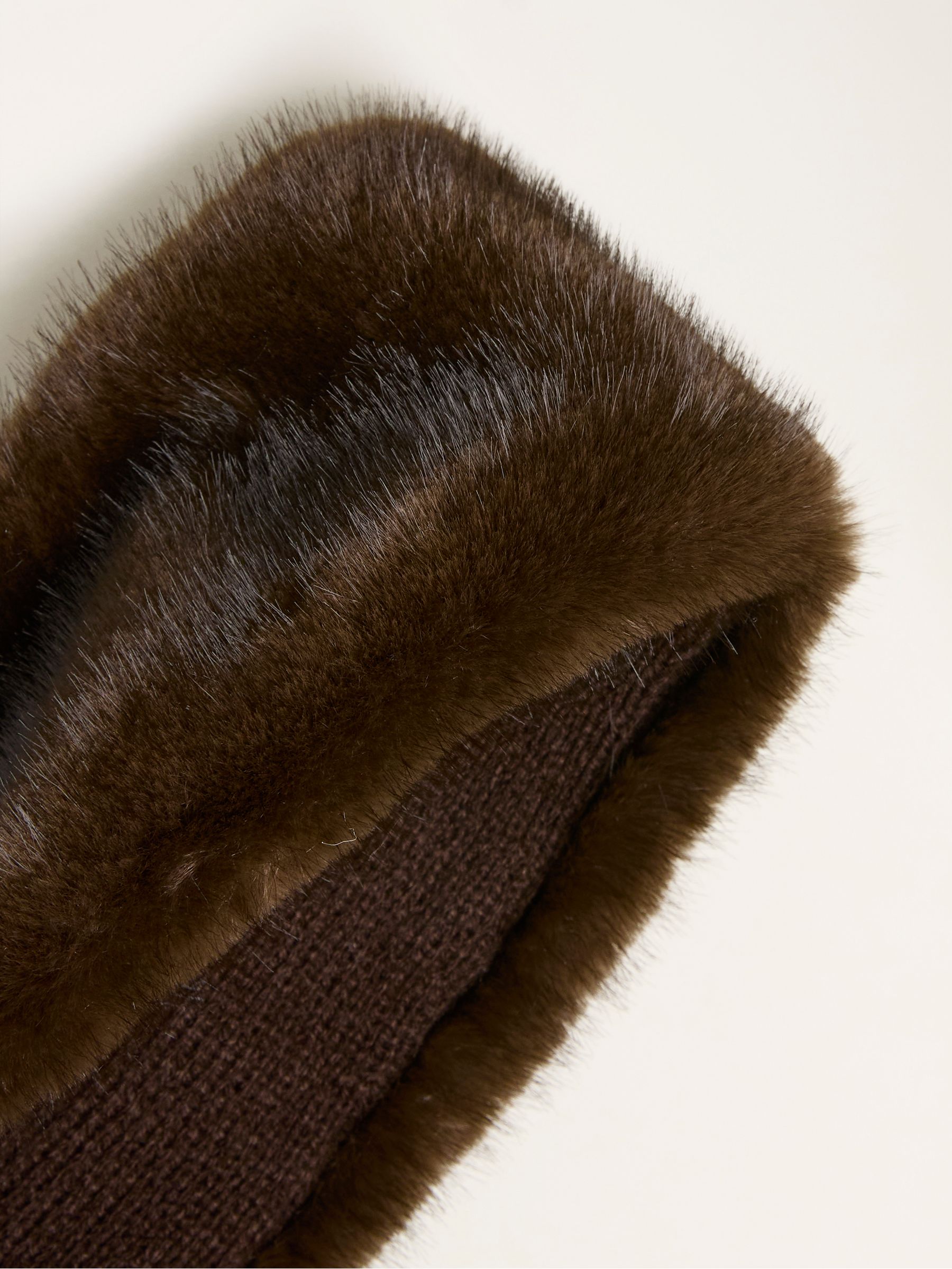 Chocolate Brown Faux Fur Headband - Image 2 of 2