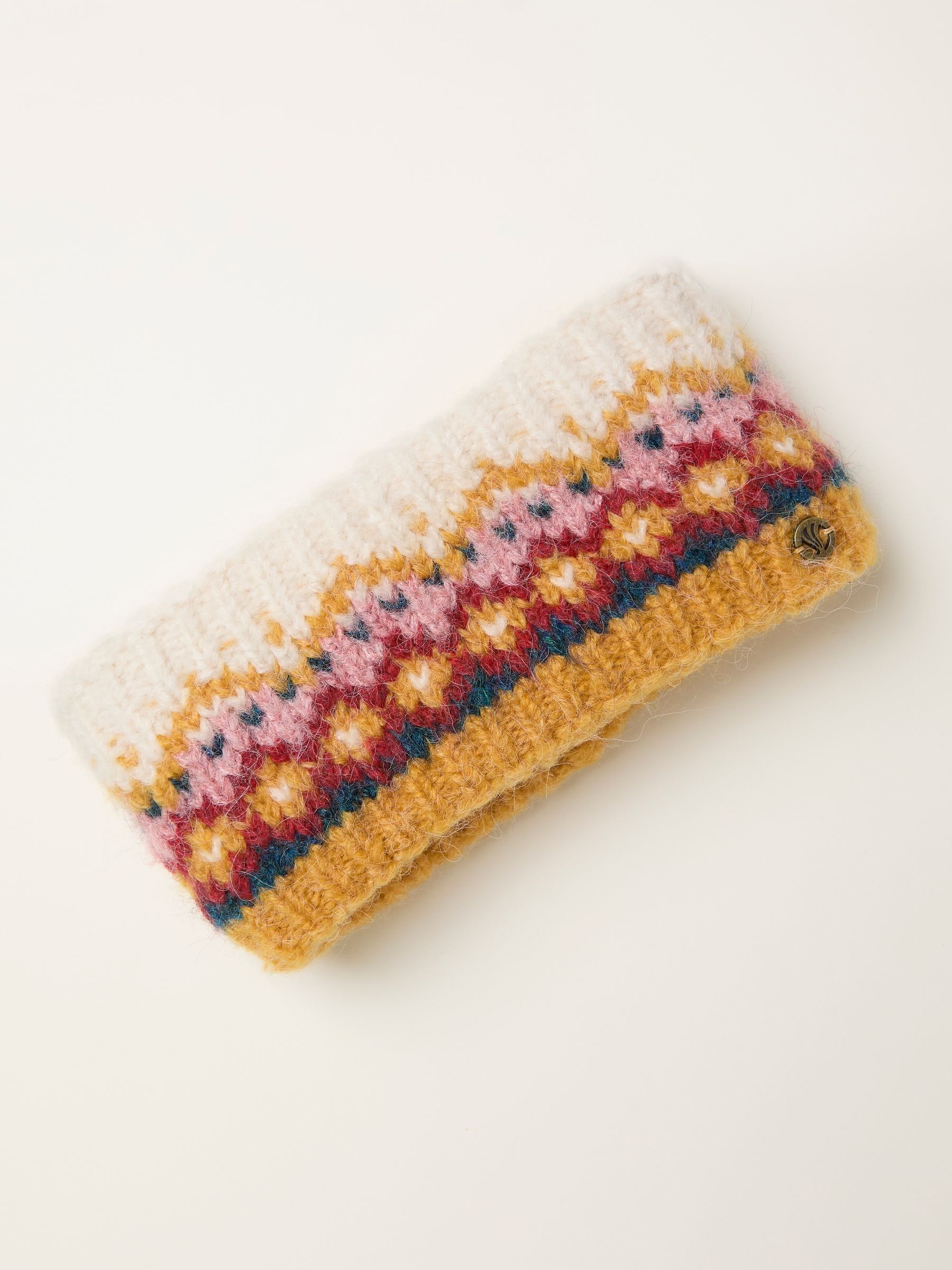 Luna Mustard Yellow Fairisle Headband - Image 1 of 2