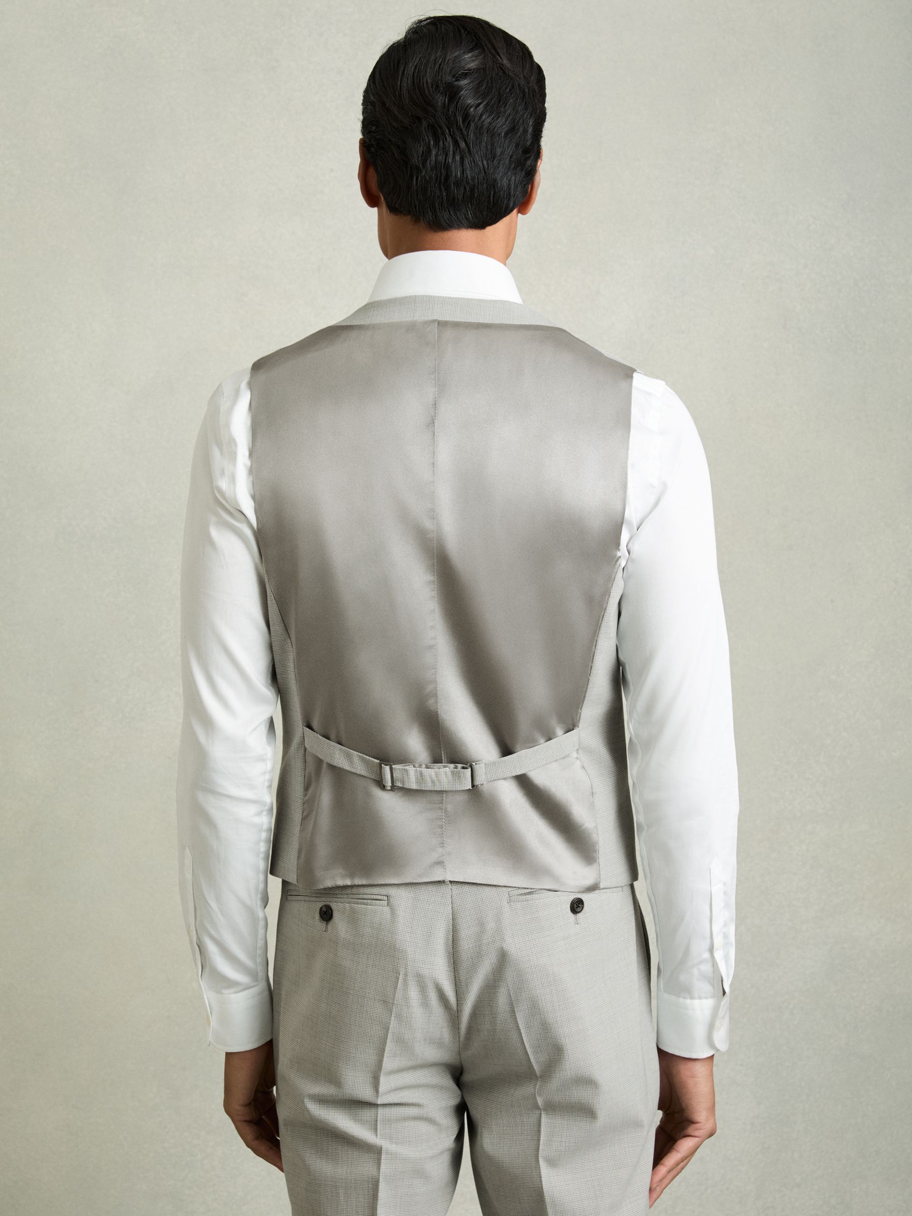 Puppytooth-Check Suit Waistcoat Wool-Blend in Grey - Image 6 of 9