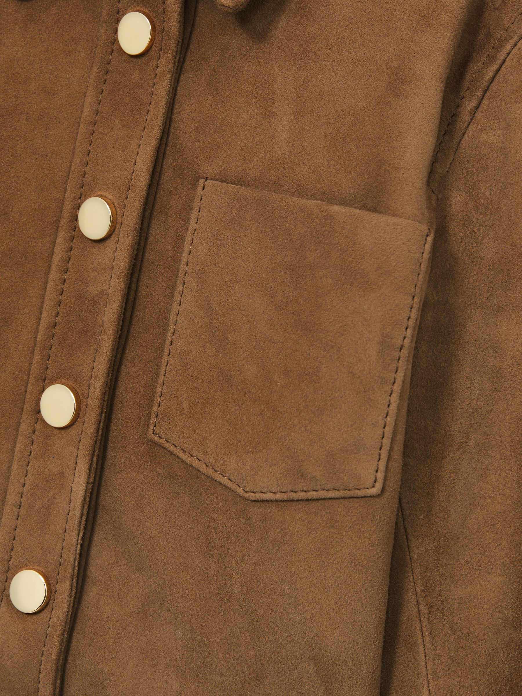 9-13 yrs Suede Cropped Jacket in Tan - Image 4 of 4
