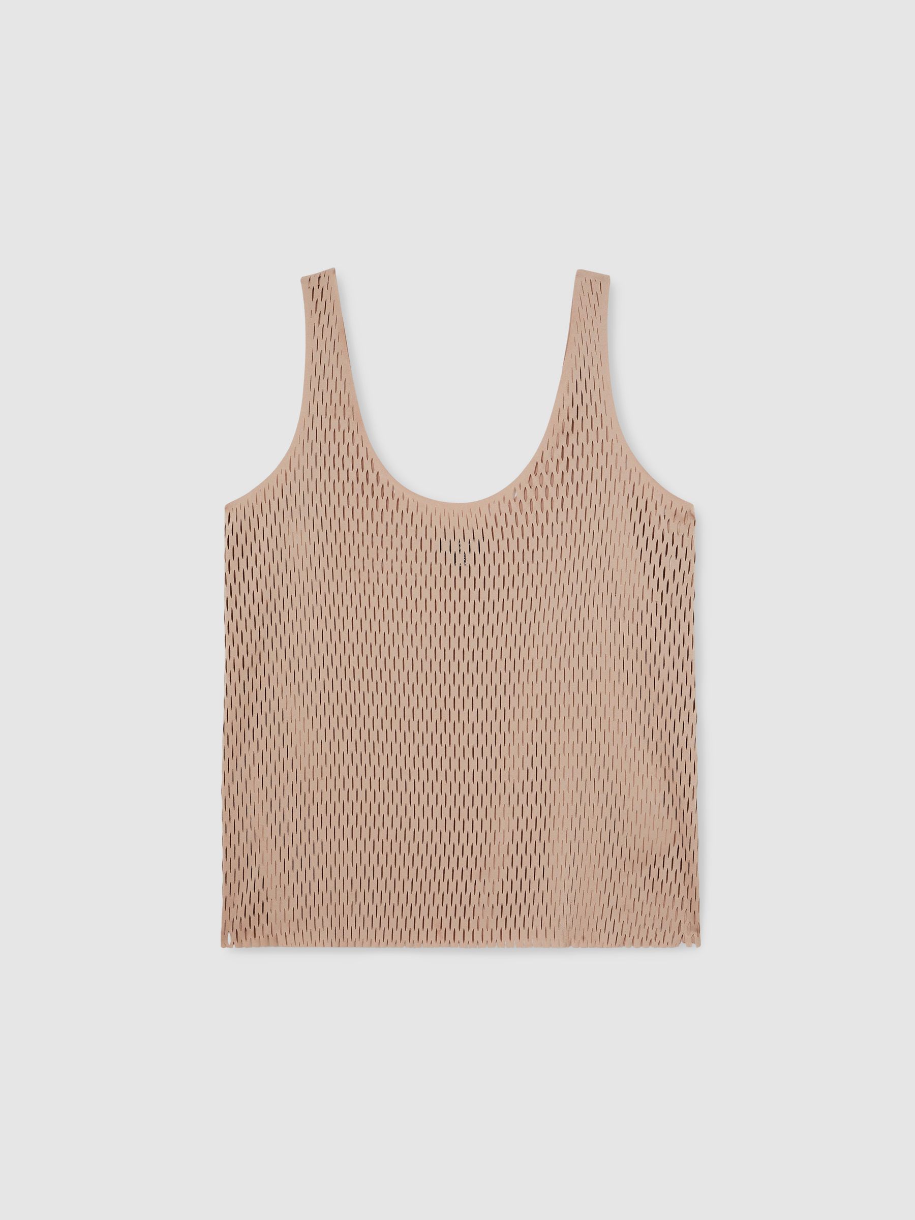 Atelier Laser Cut Vest Top in Taupe - Image 2 of 6