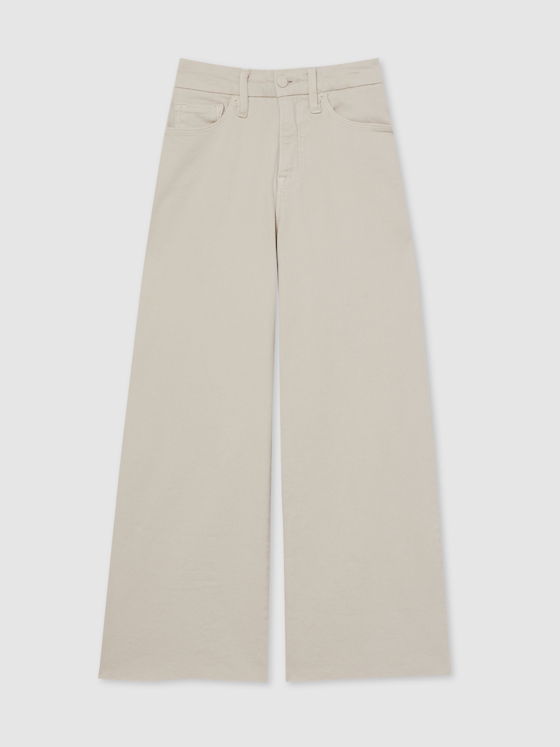 Cropped Palazzo Jeans in Cream - Image 2 of 6