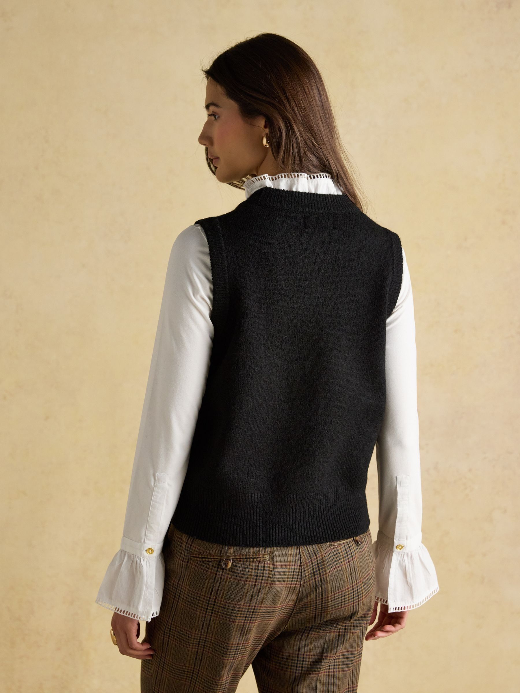 Holly Black Knitted Crew Neck Vest - Image 2 of 8