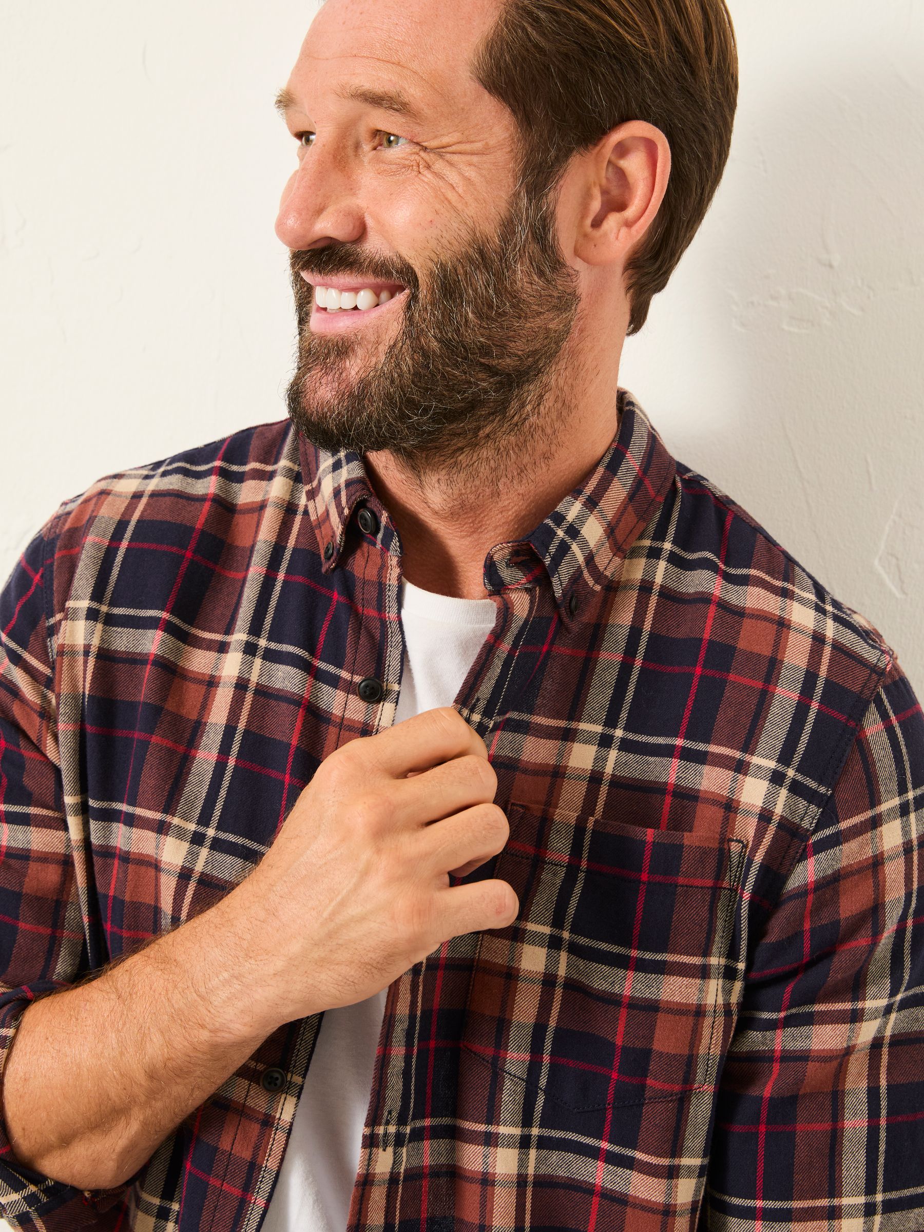 Alford Navy Long Sleeve Check Shirt - Image 4 of 6