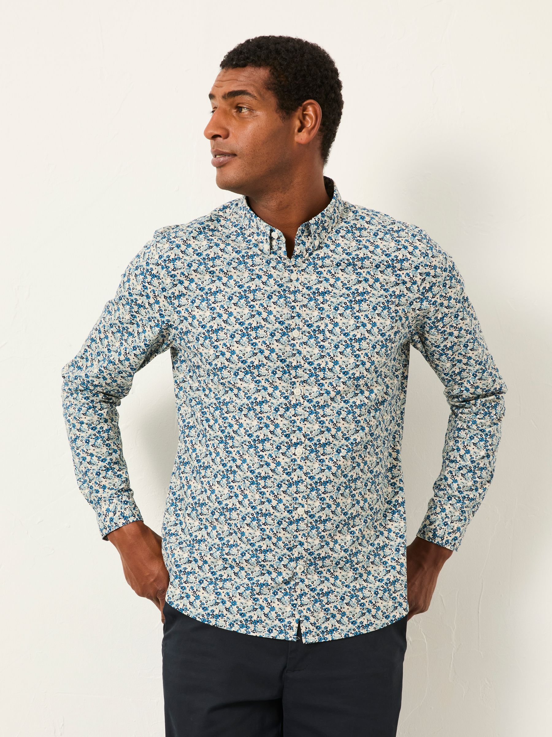 Blue Long Sleeve Floral Shirt - Image 2 of 7