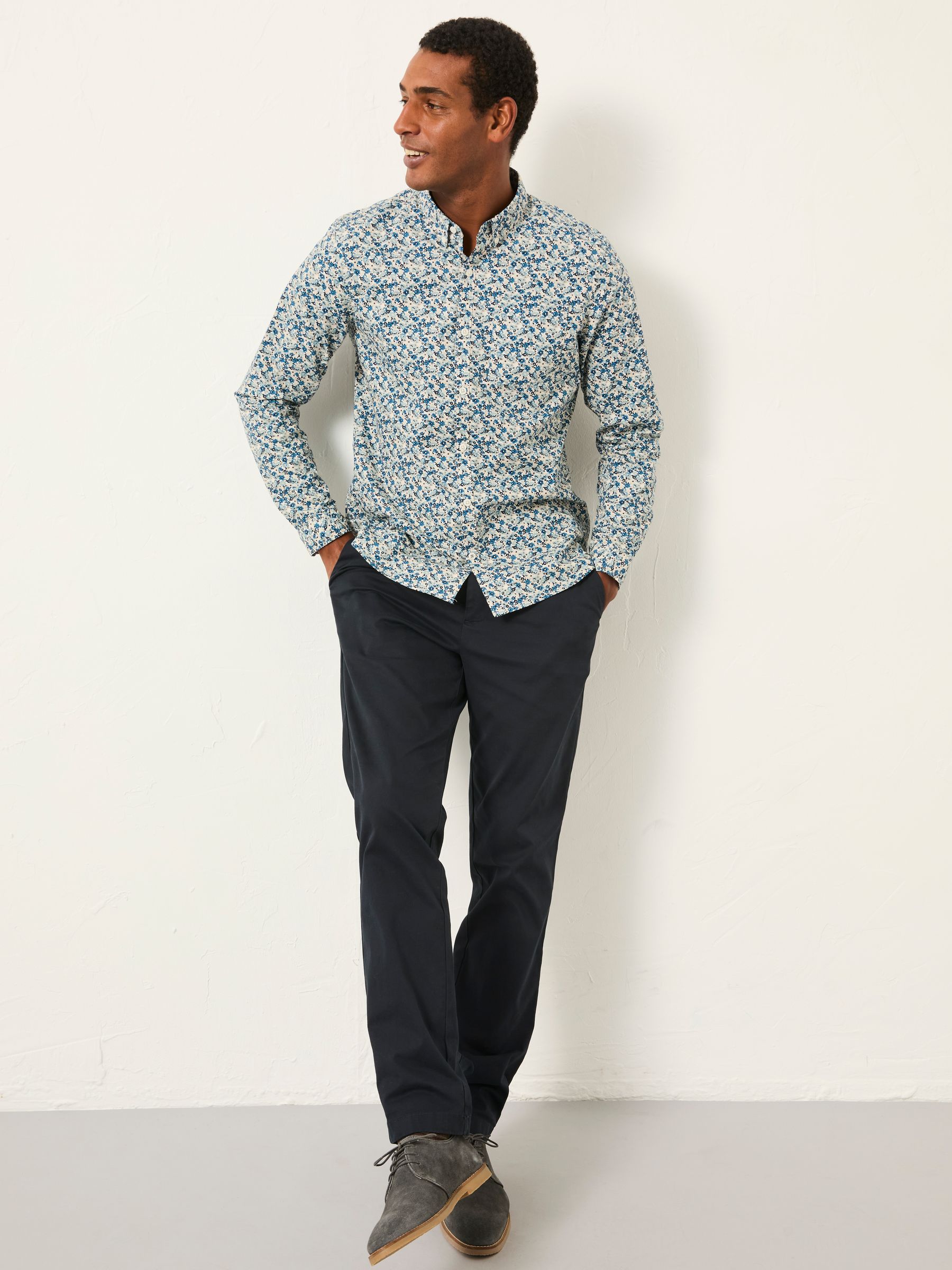 Blue Long Sleeve Floral Shirt - Image 4 of 7