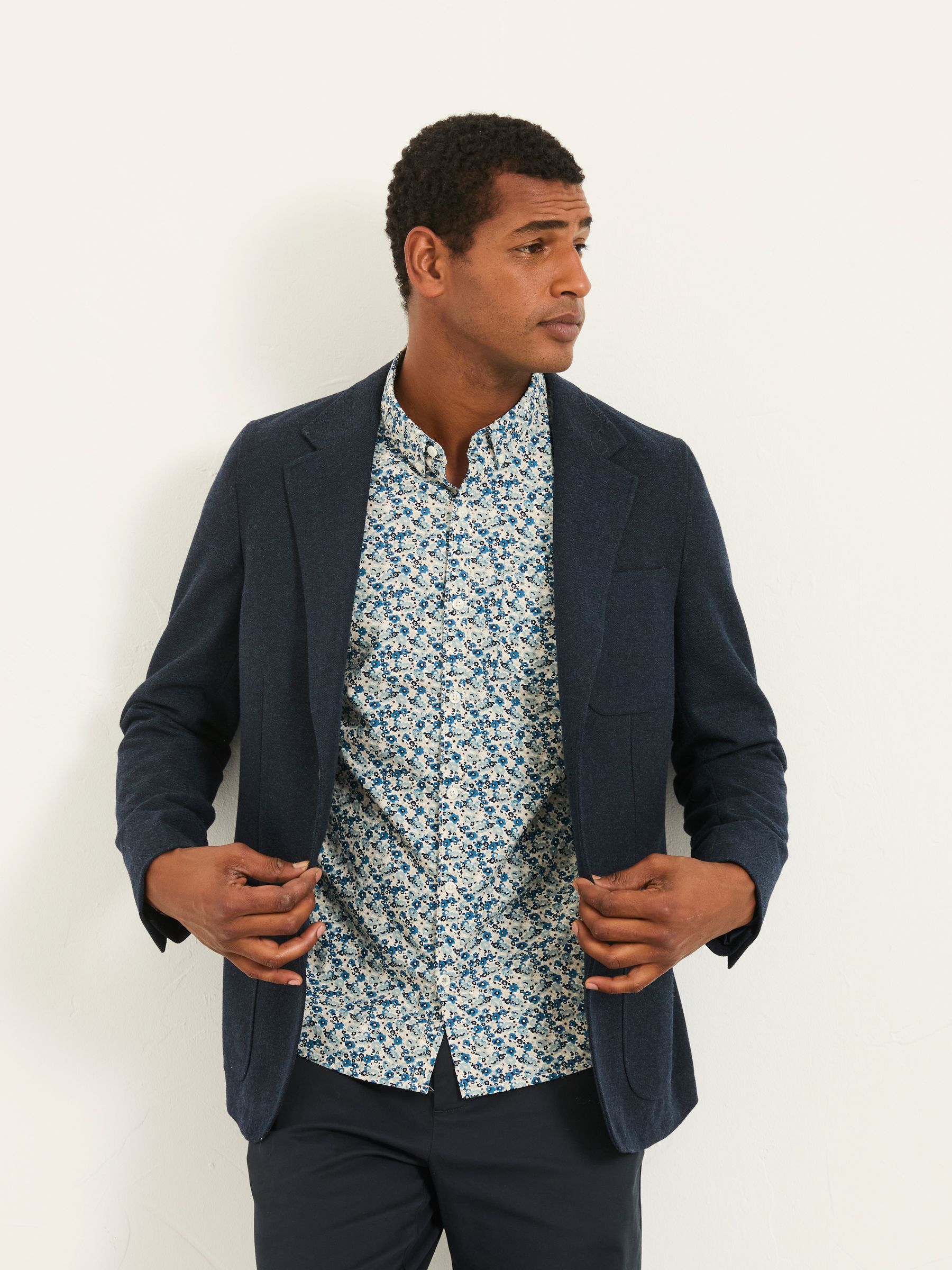 Blue Long Sleeve Floral Shirt - Image 6 of 7