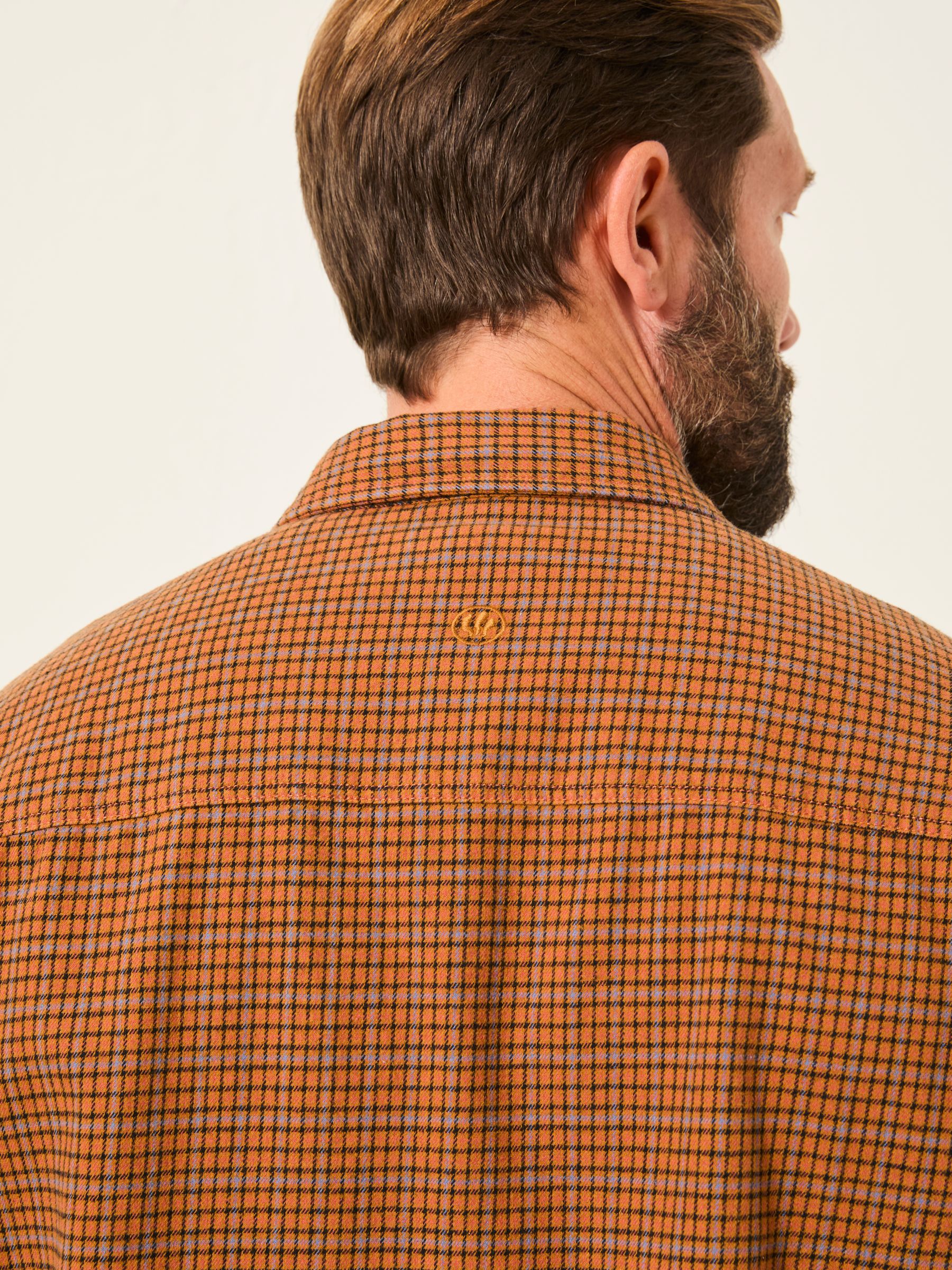 Ewshot Rust Brown Long Sleeve Check Shirt - Image 4 of 7
