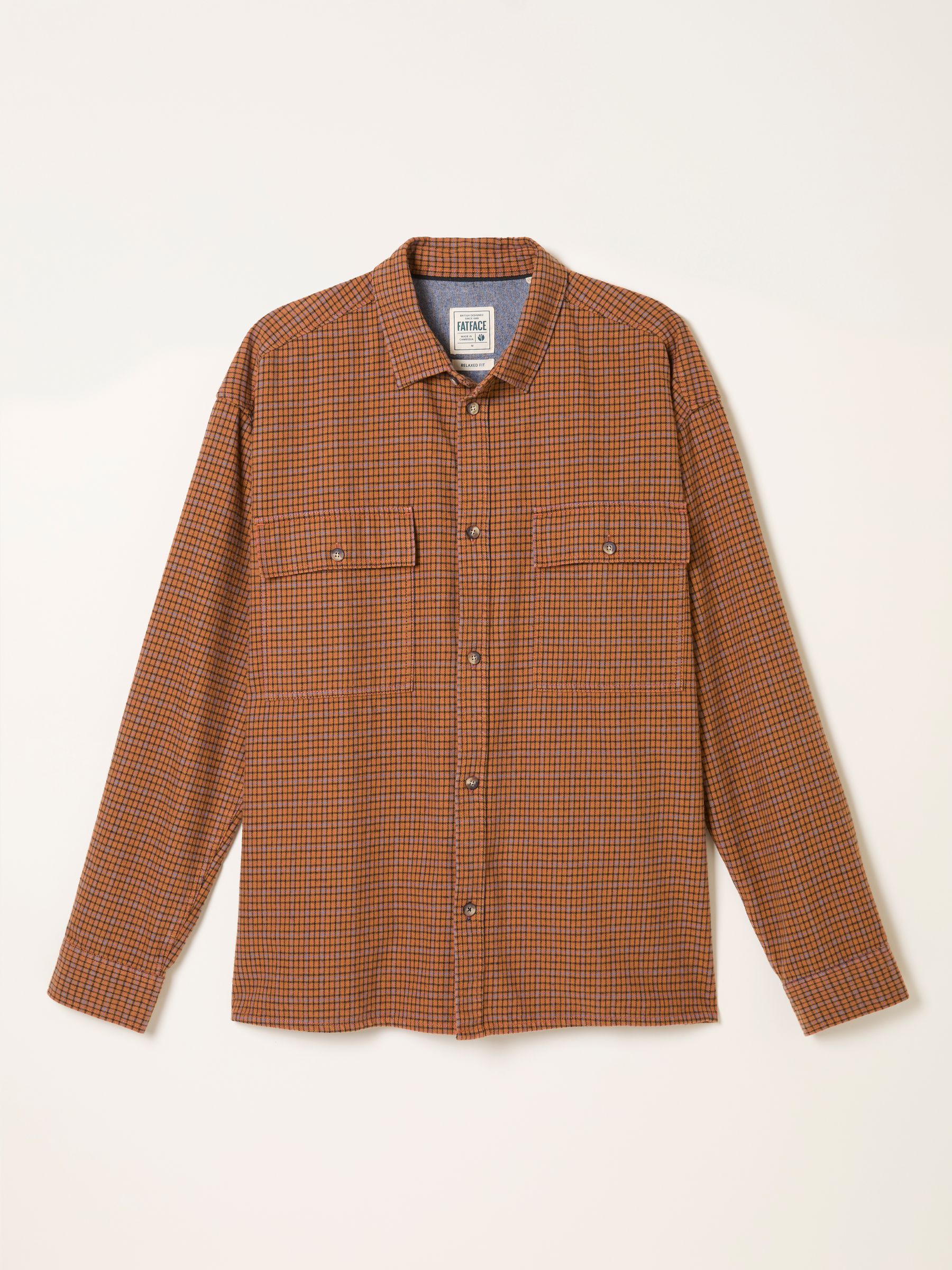 Ewshot Rust Brown Long Sleeve Check Shirt - Image 6 of 6 Ewshot Rust Brown Long Sleeve Check Shirt - Image 6 of 6