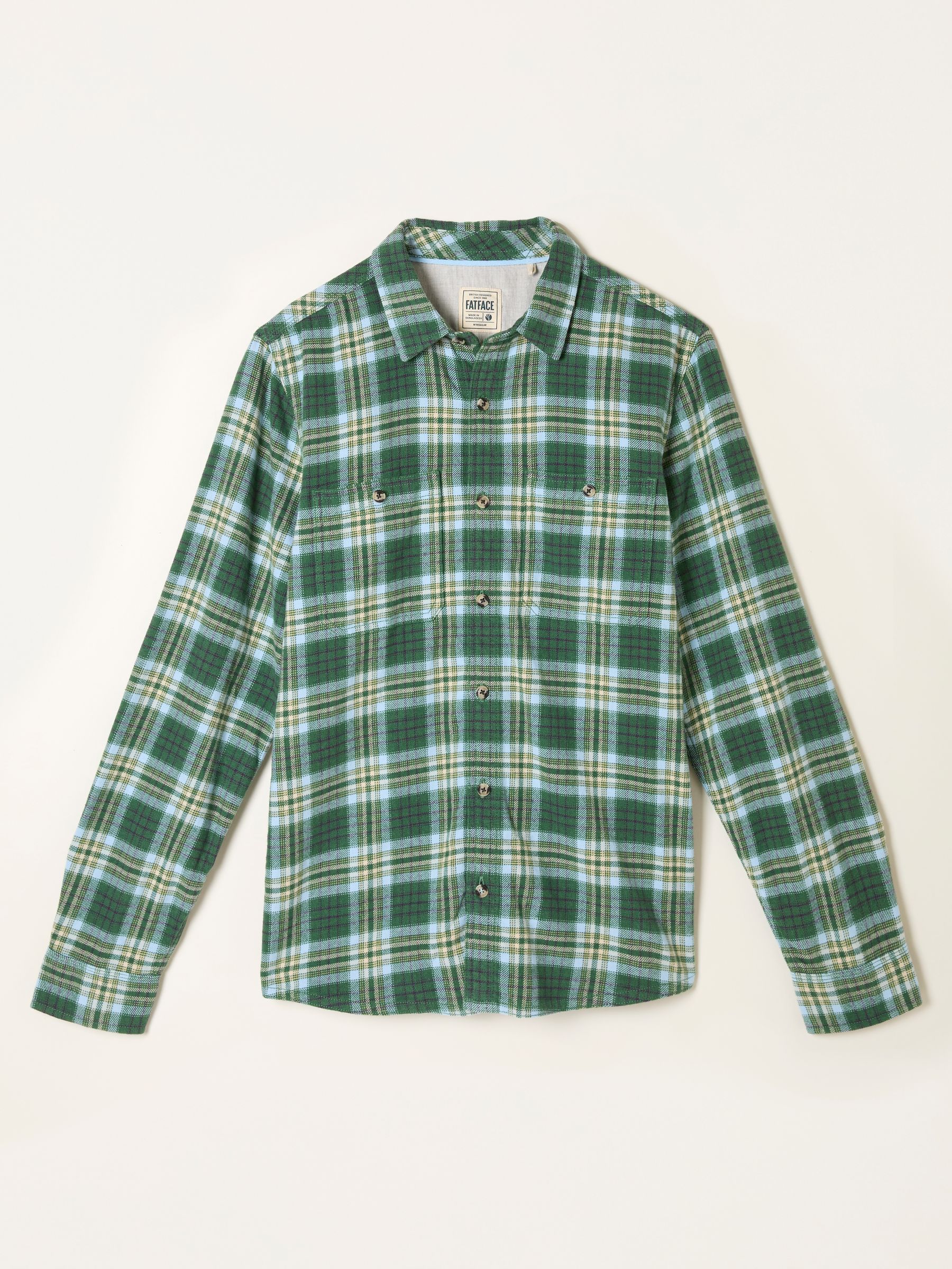 Goring Mid Green Long Sleeve Check Shirt - Image 6 of 6