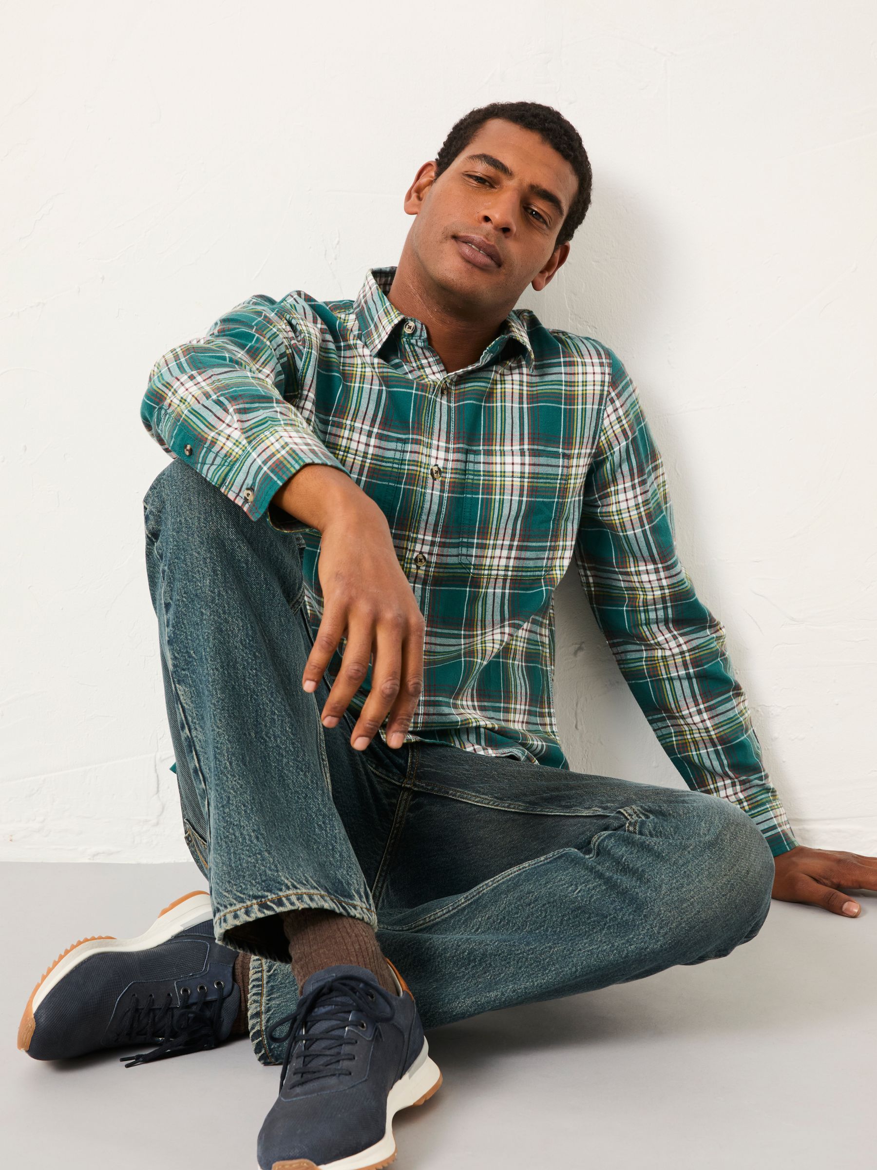 Harlow Emerald Green Long Sleeve Check Shirt | FatFace USA