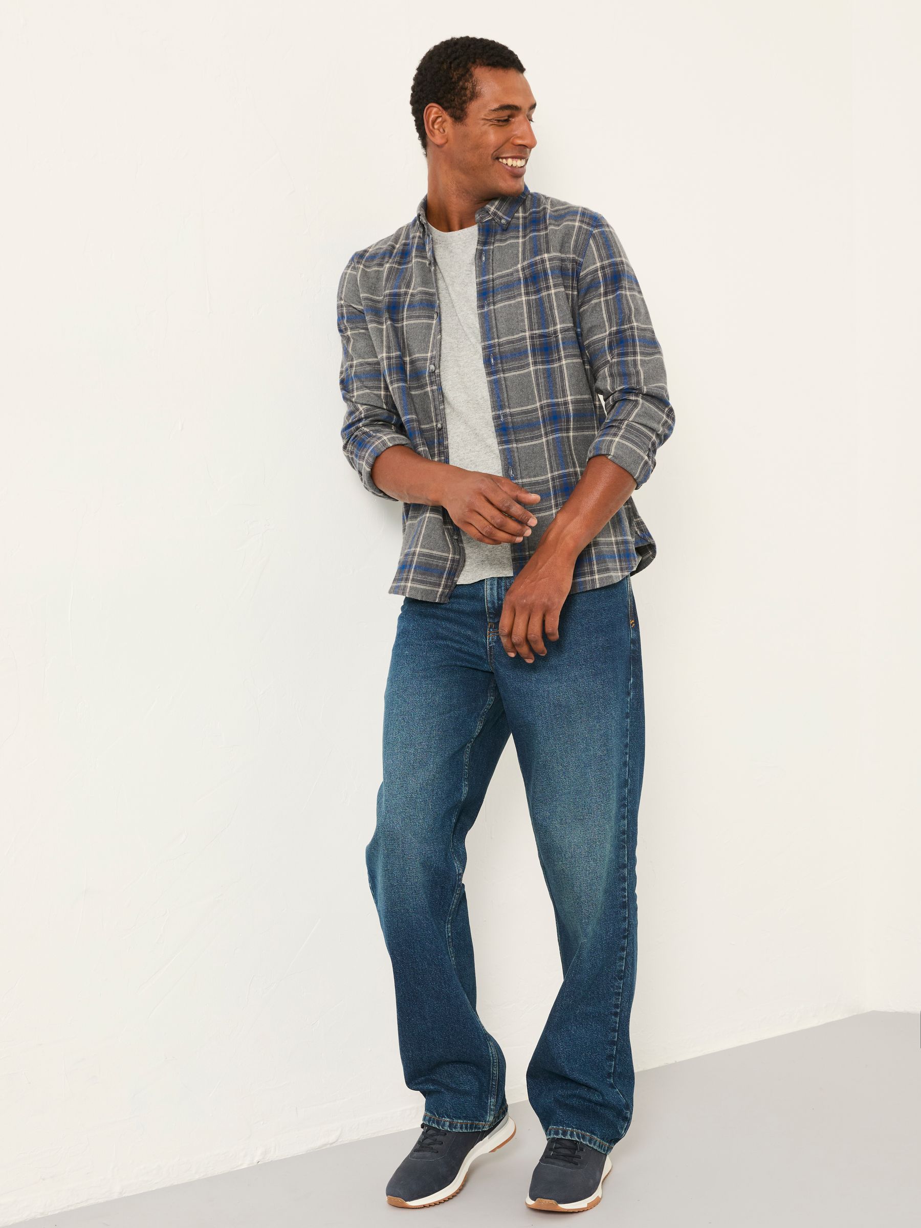 Norton Grey Long Sleeve Check Shirt | FatFace USA