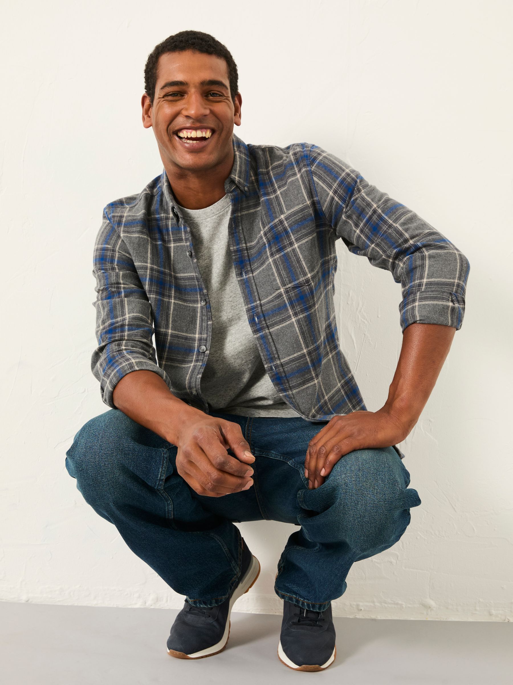 Norton Grey Long Sleeve Check Shirt | FatFace USA