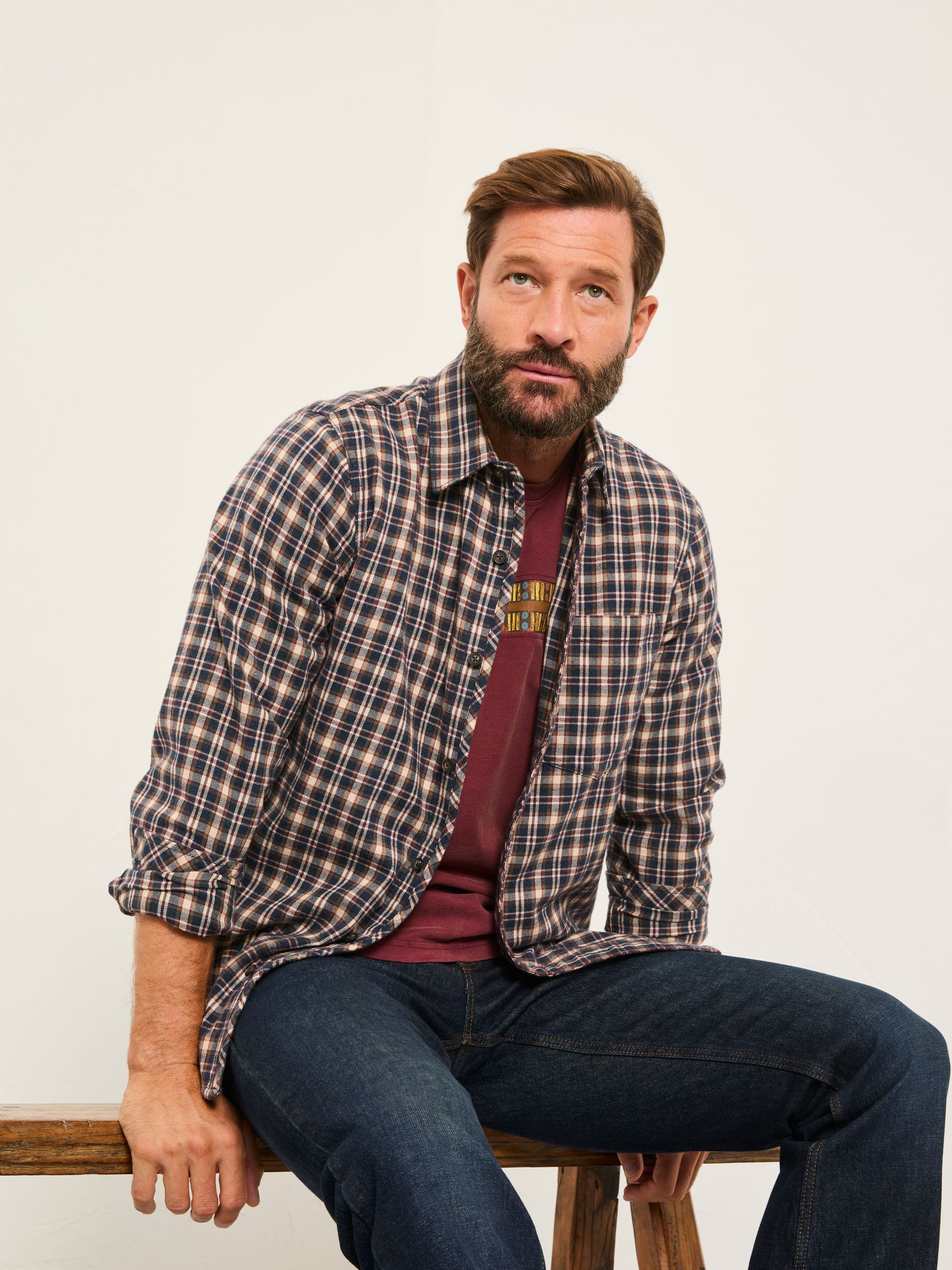 Amble Navy Long Sleeve Check Shirt - Image 1 of 5
