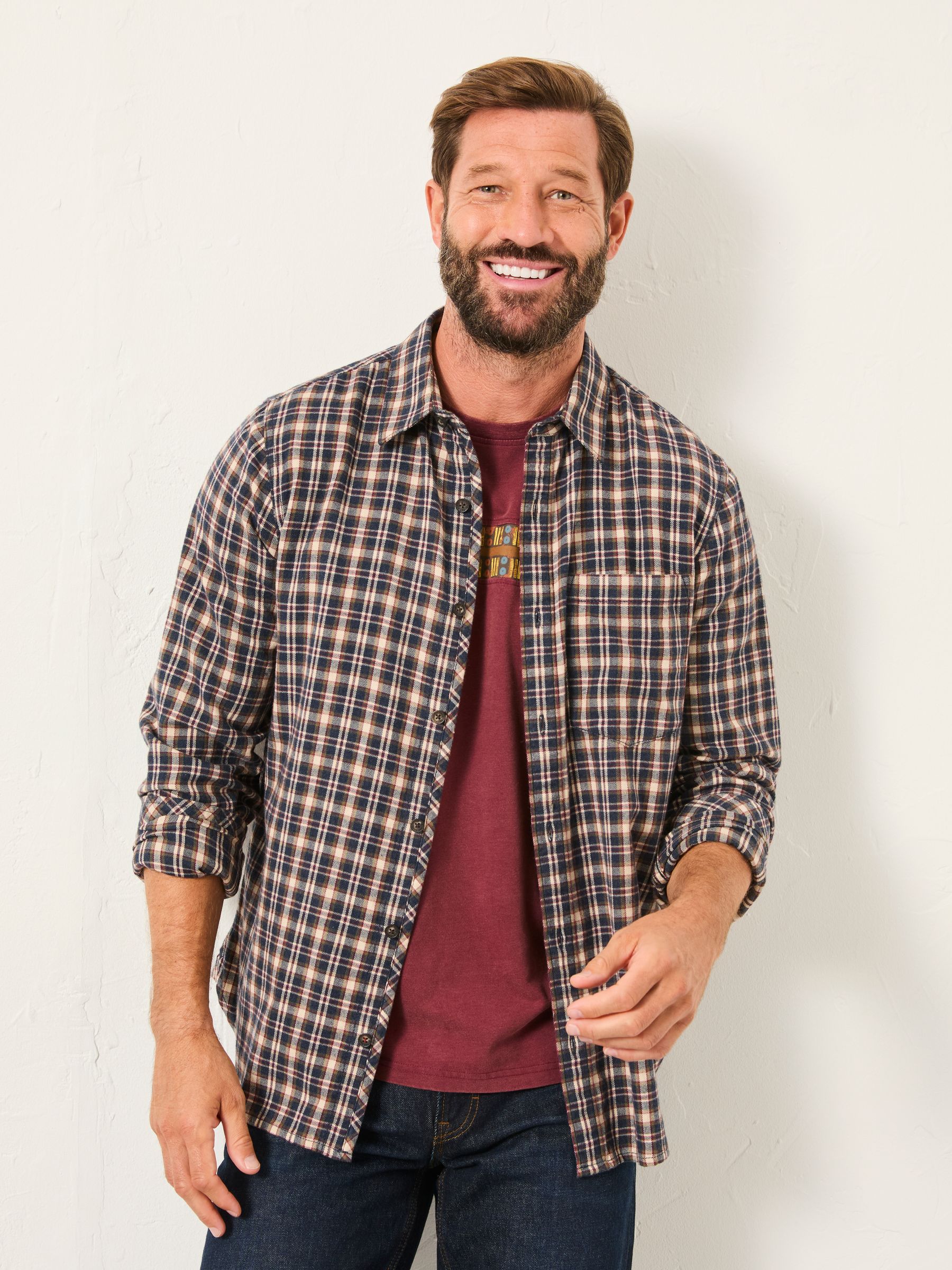 Amble Navy Long Sleeve Check Shirt - Image 3 of 5