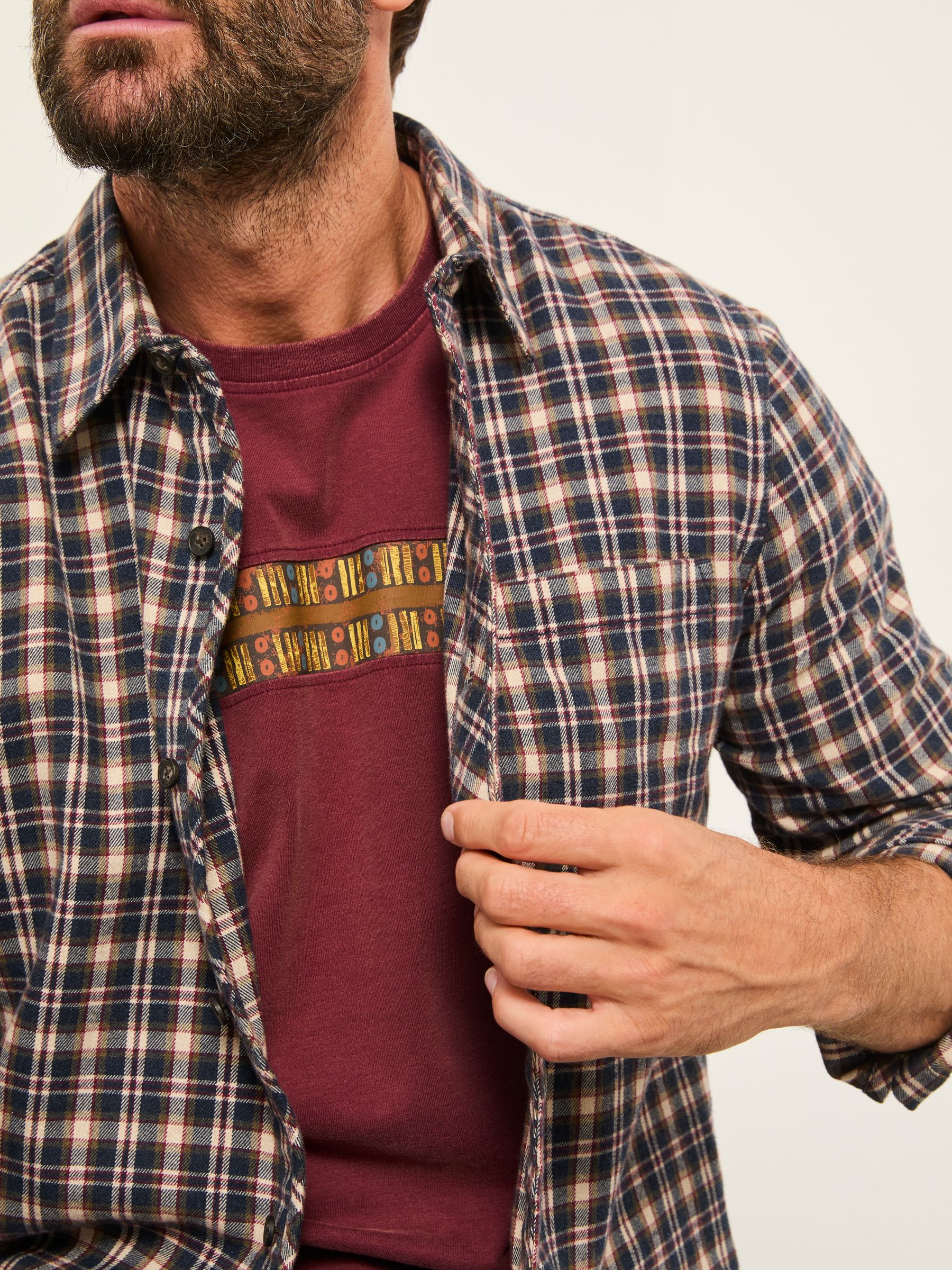 Amble Navy Long Sleeve Check Shirt - Image 4 of 5