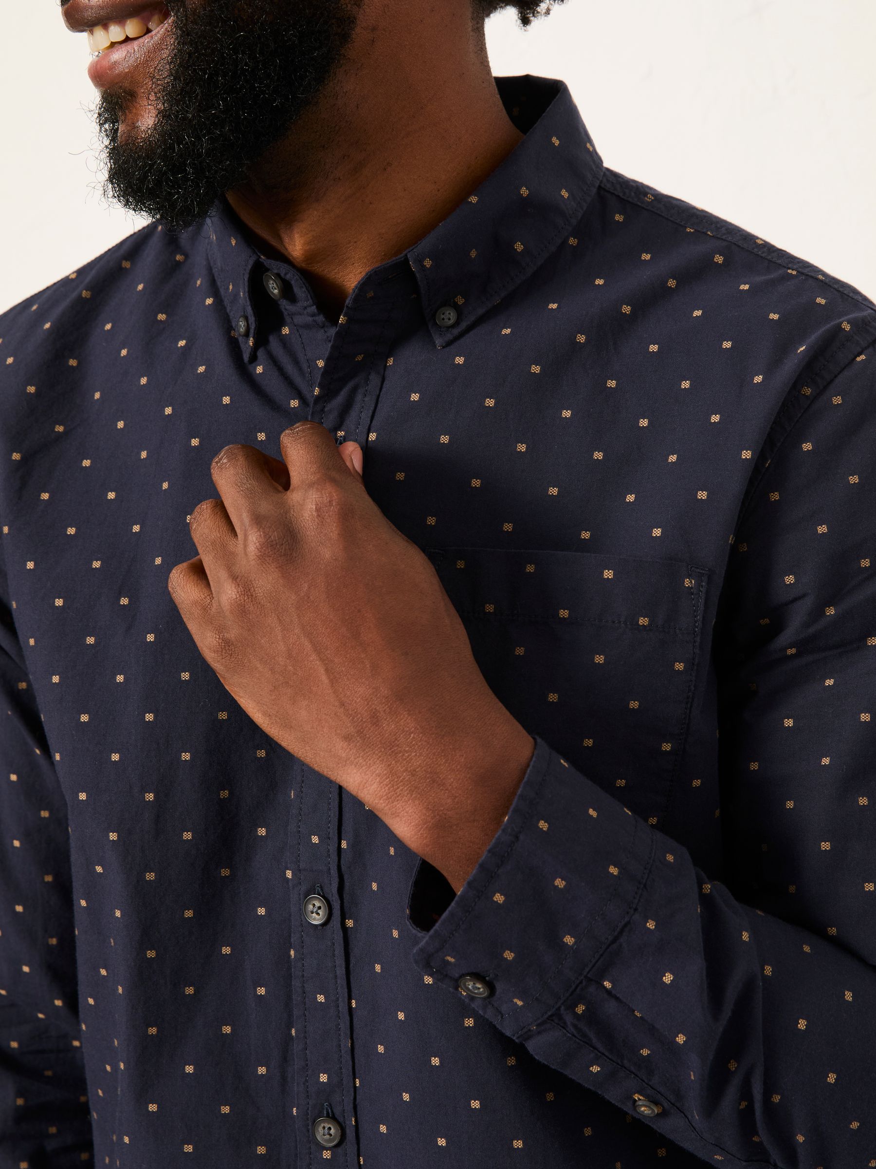 Blue Long Sleeve Dobby Shirt - Image 2 of 5